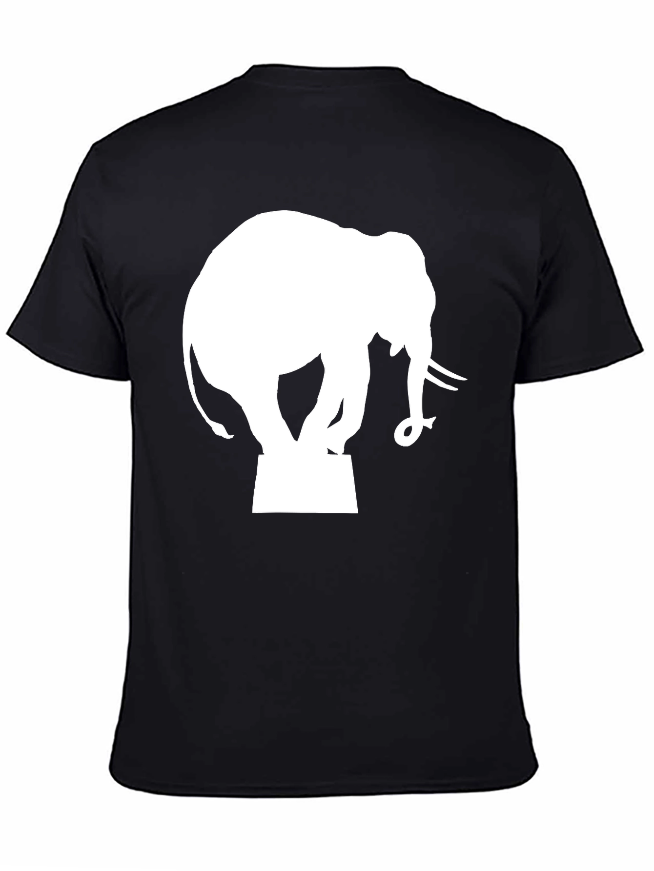 Black Elephant Silhouette Graphic Tee - Black view 4