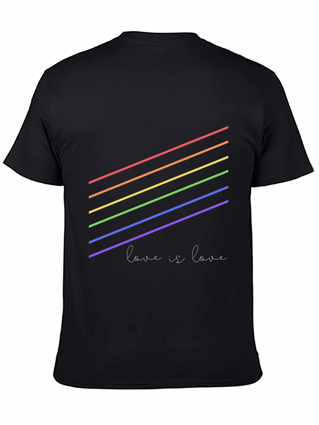 Pride Rainbow 'Love is Love' Black T-Shirt - 4