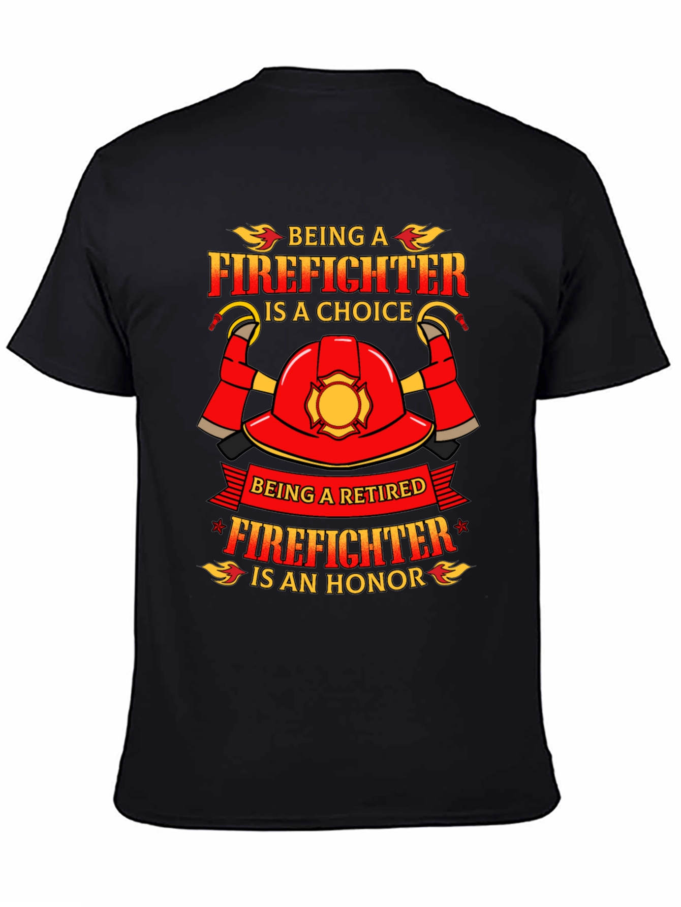 Black Firefighter Retirement Honor T-Shirt view 4