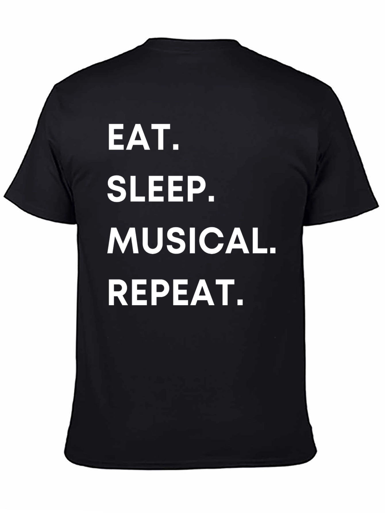 Black Eat Sleep Musical Repeat T-Shirt view 4