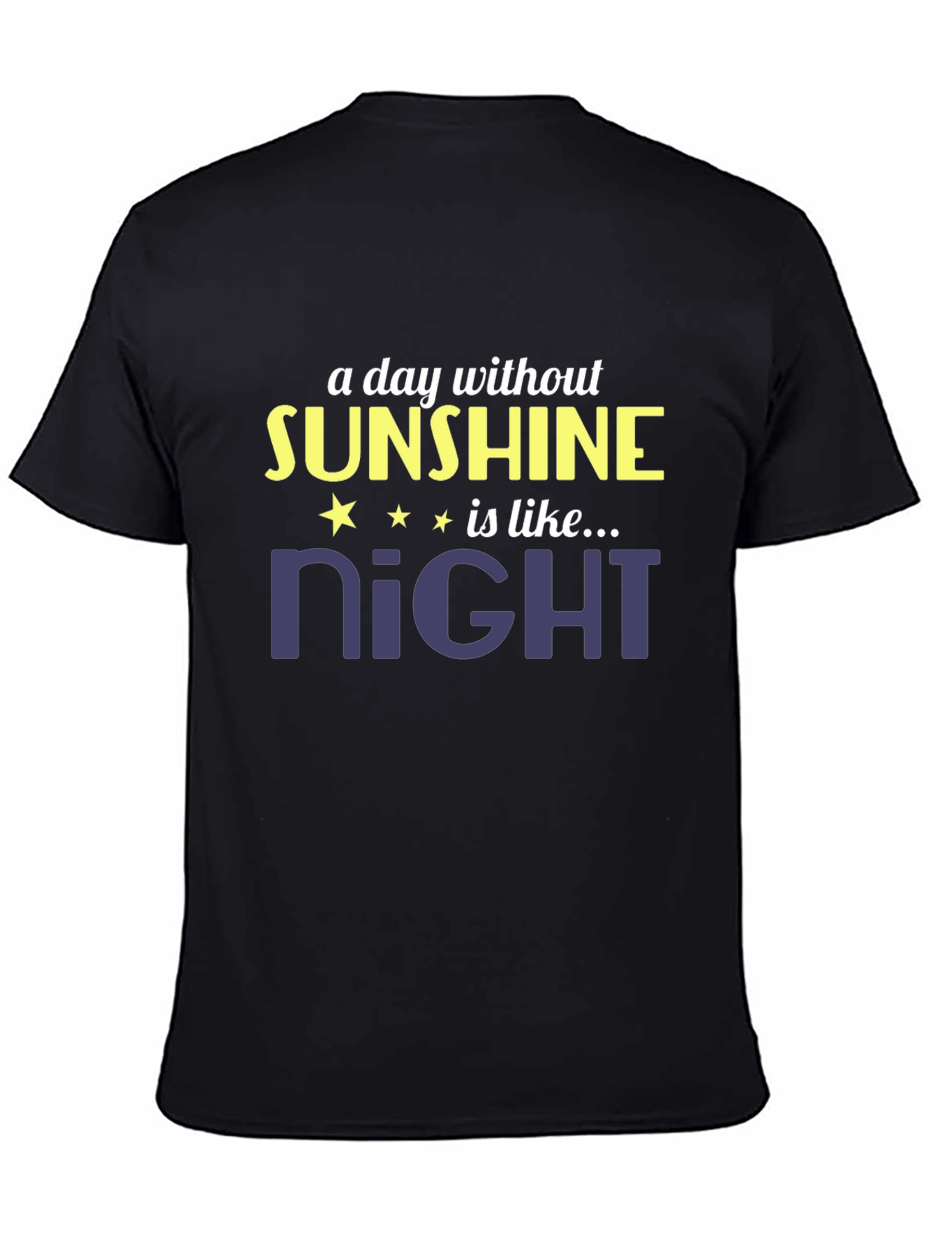 Black Funny Sunshine Night T-Shirt view 4