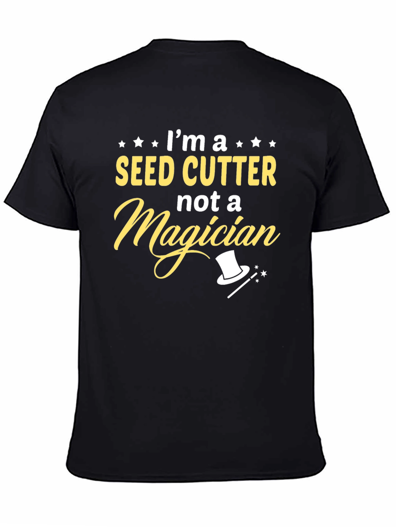 Black Seed Cutter Not a Magician T-Shirt view 4
