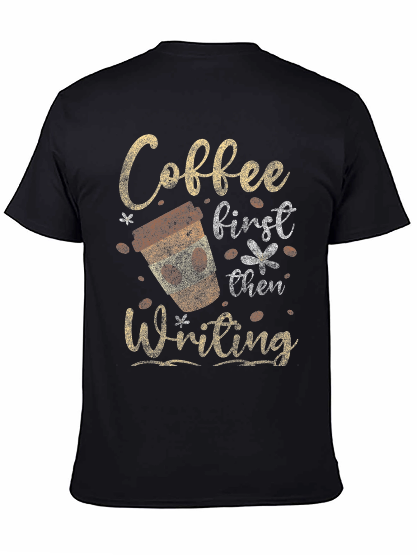 Black Coffee First Then Writing Graphic Tee view 4