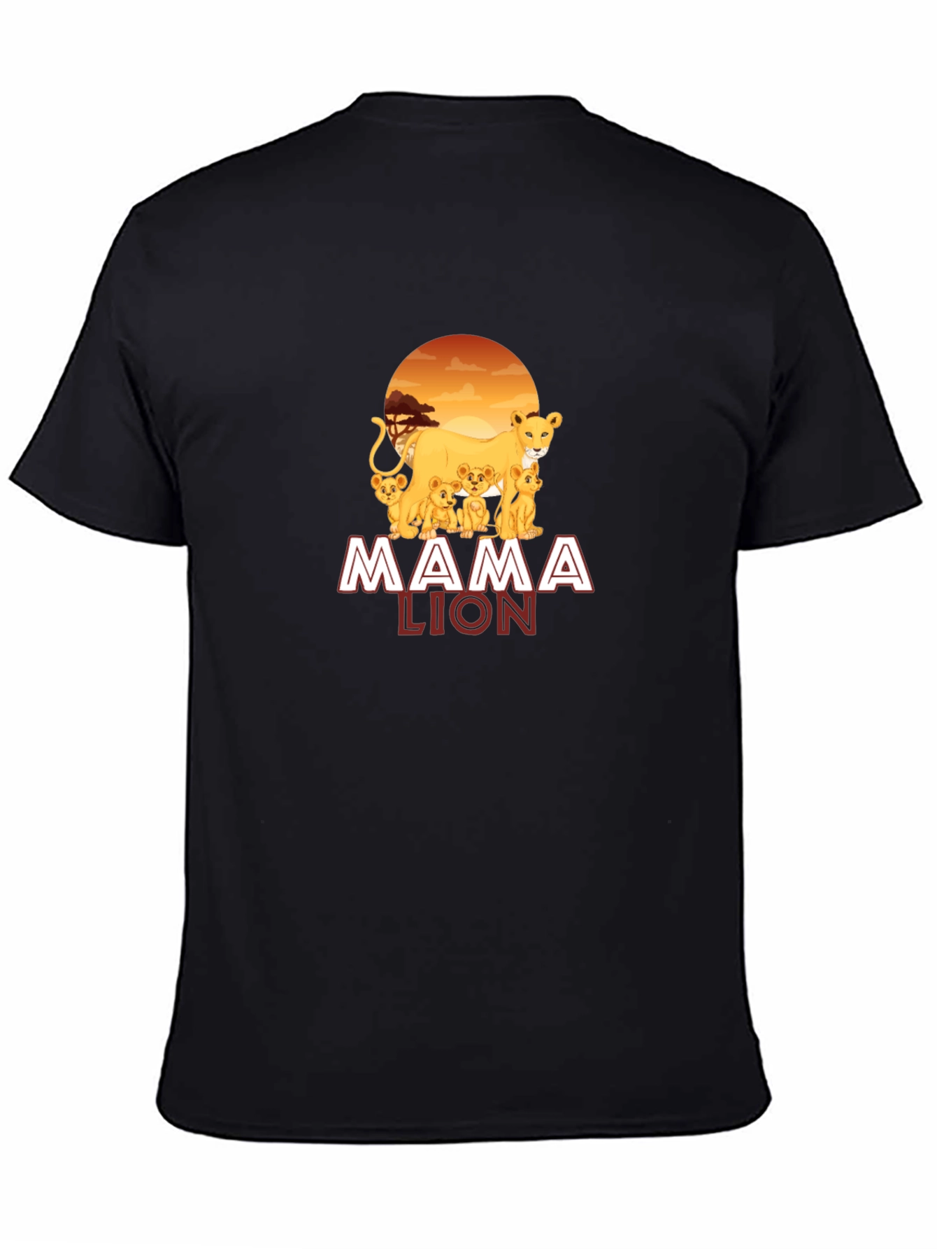 Black Mama Lion Graphic T-Shirt view 4