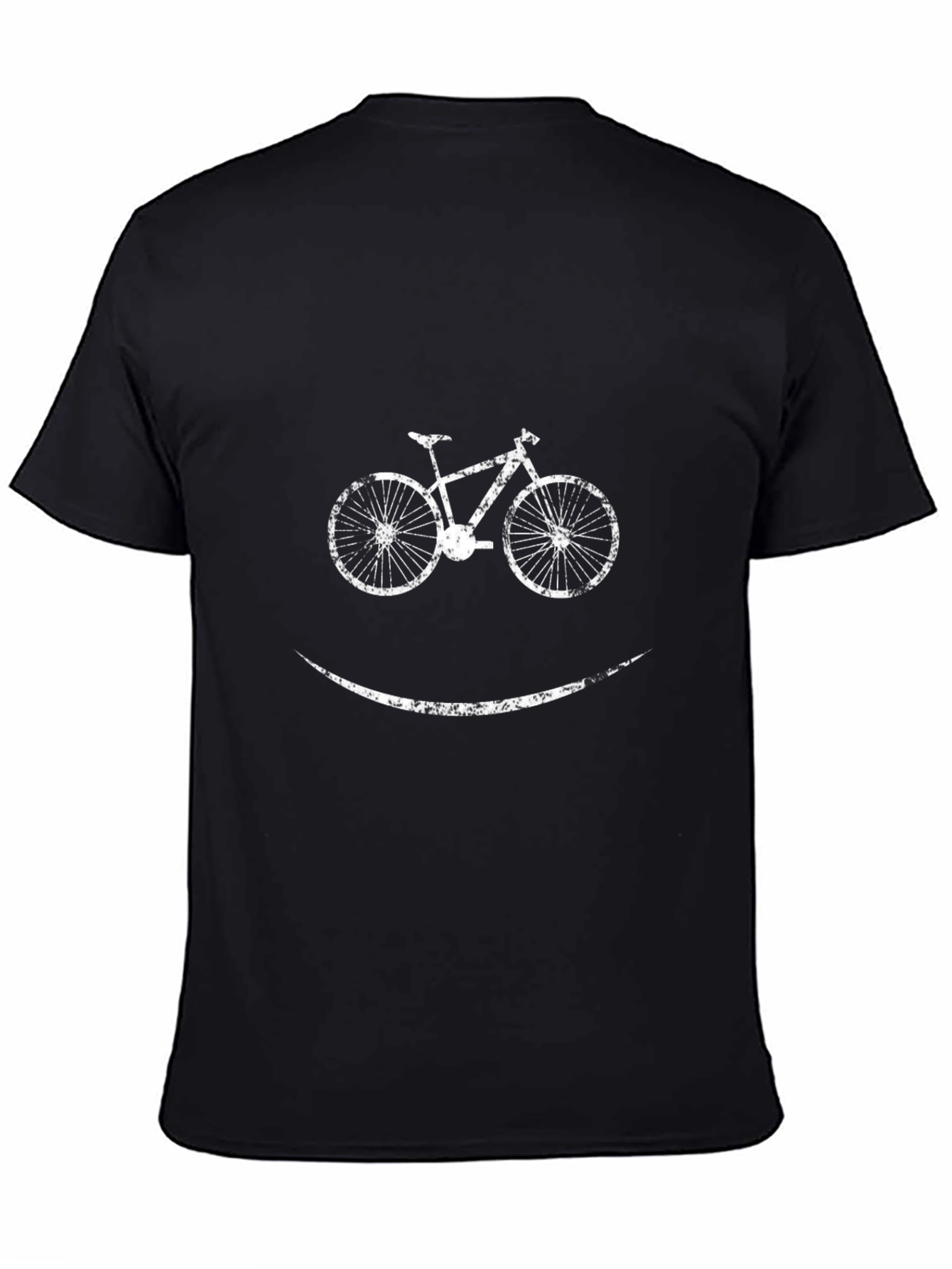 Black Bike Smile Graphic Tee - Black Cotton T-Shirt view 4