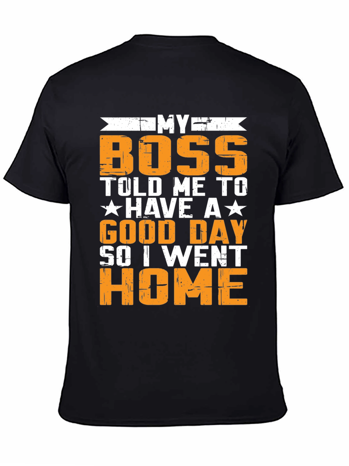 Black Funny "My Boss" Graphic T-Shirt view 4