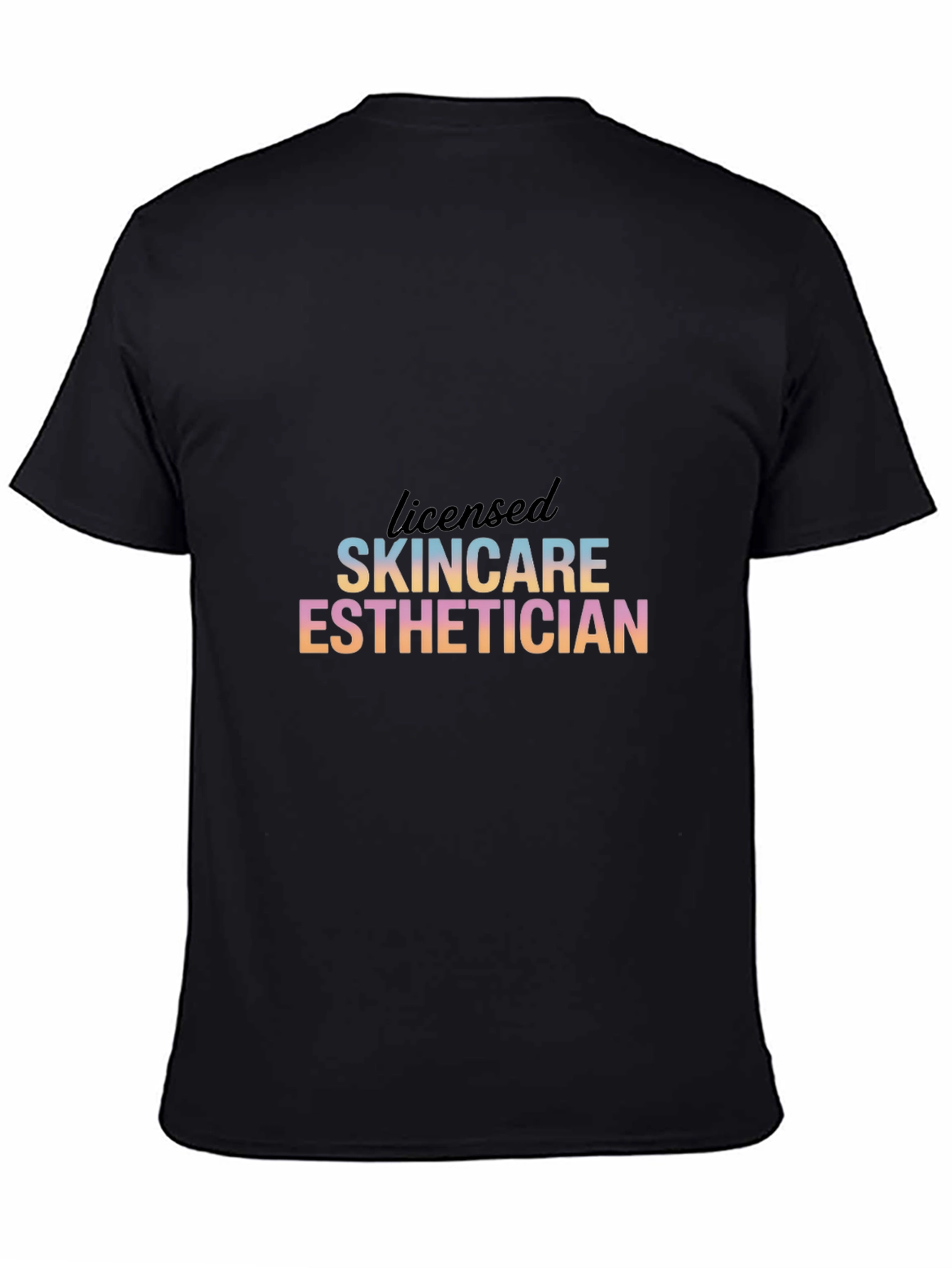 Black Licensed Skincare Esthetician T-Shirt view 4
