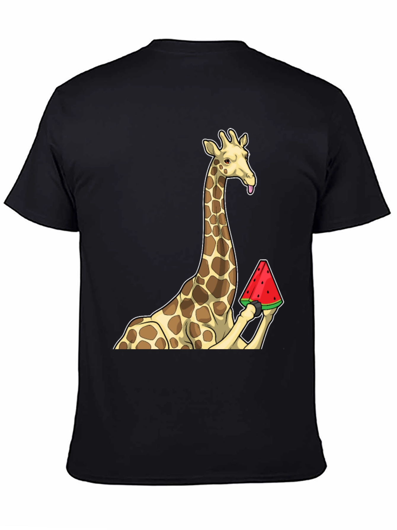 Black Giraffe Watermelon Graphic T-Shirt - Unique Design! view 4