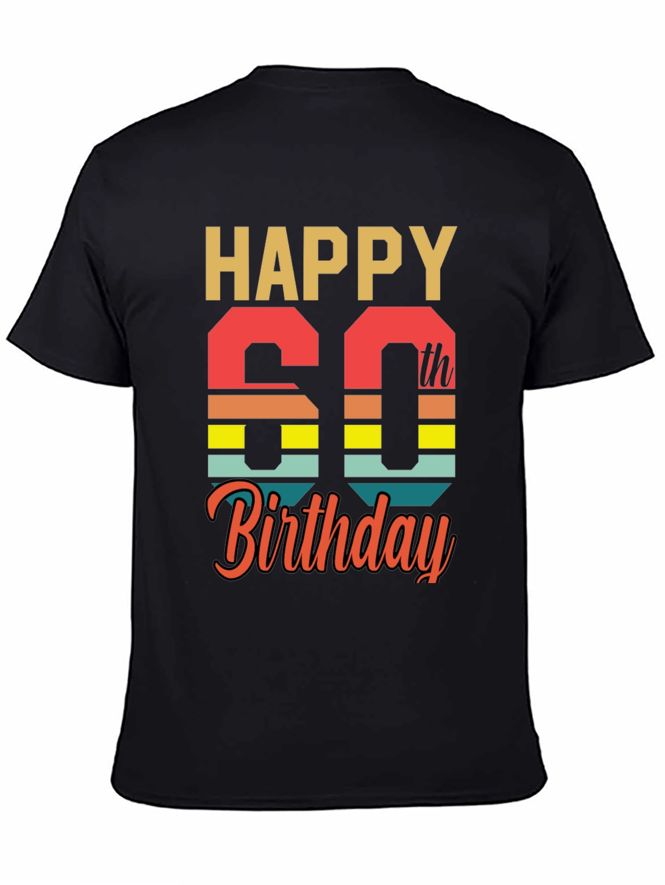 Black Happy 60th Birthday Graphic Tee view 4