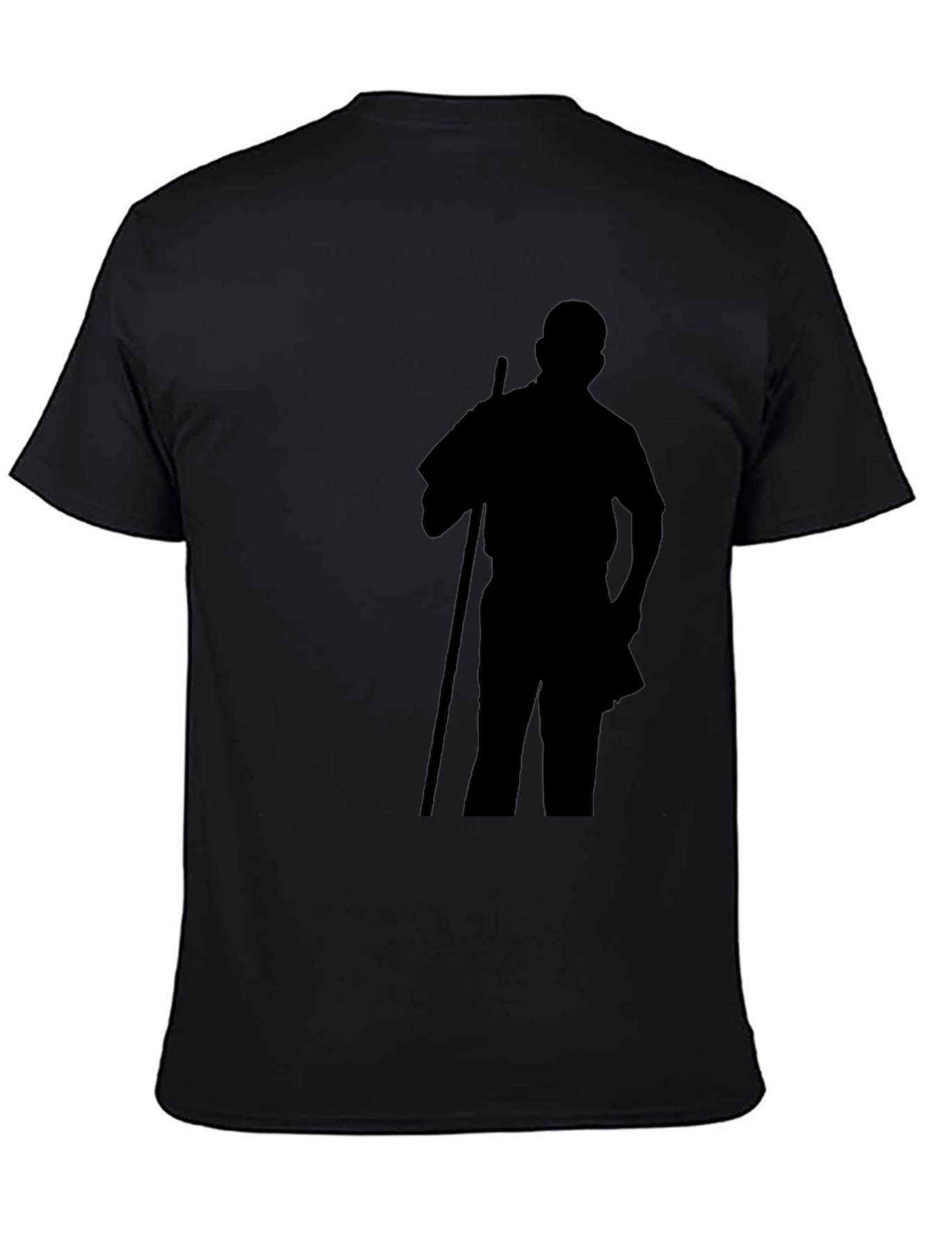 Black Silhouette Graphic Tee - Casual Black T-Shirt view 4