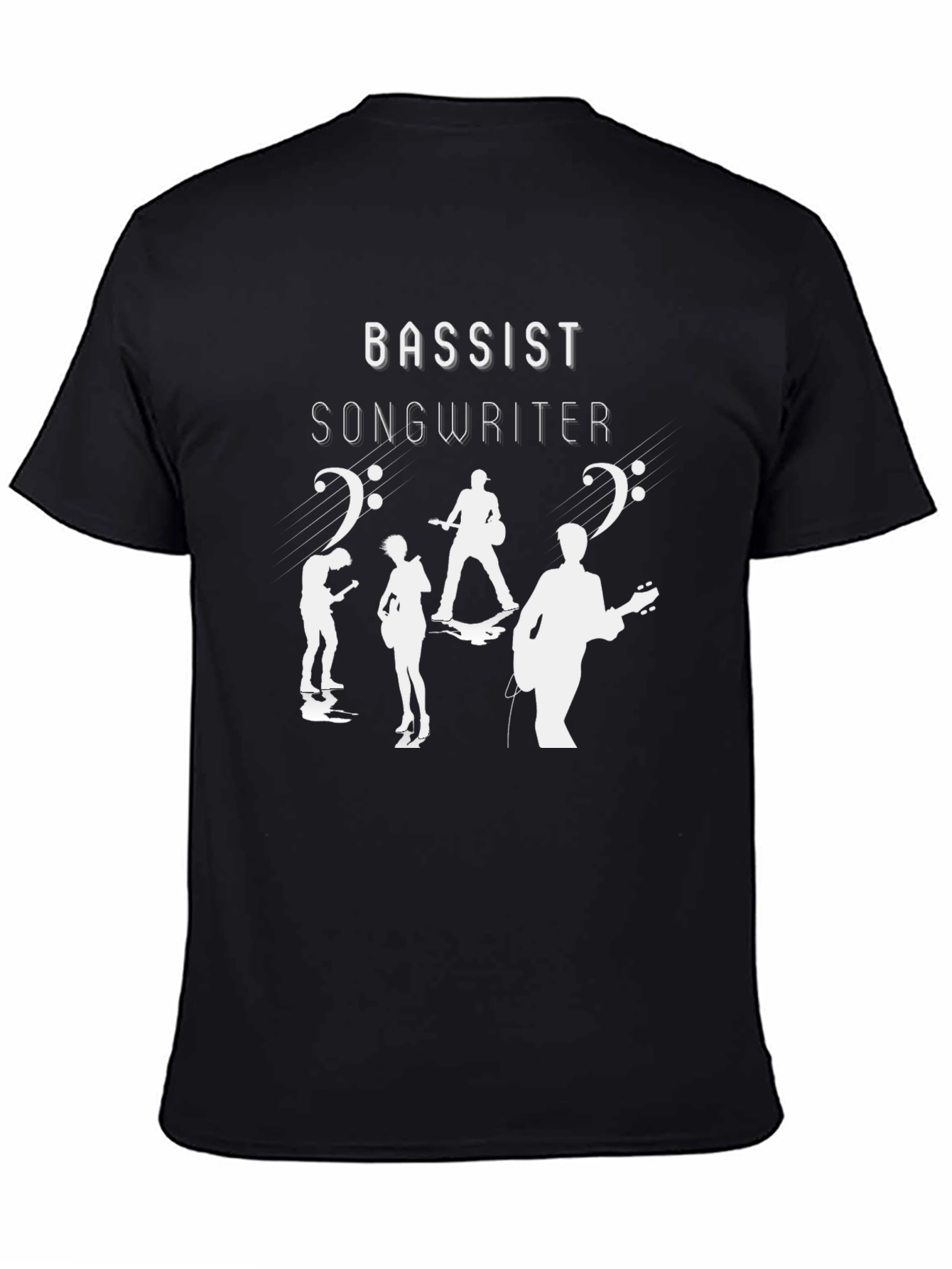 Black Bassist Songwriter Graphic T-Shirt - Black view 4