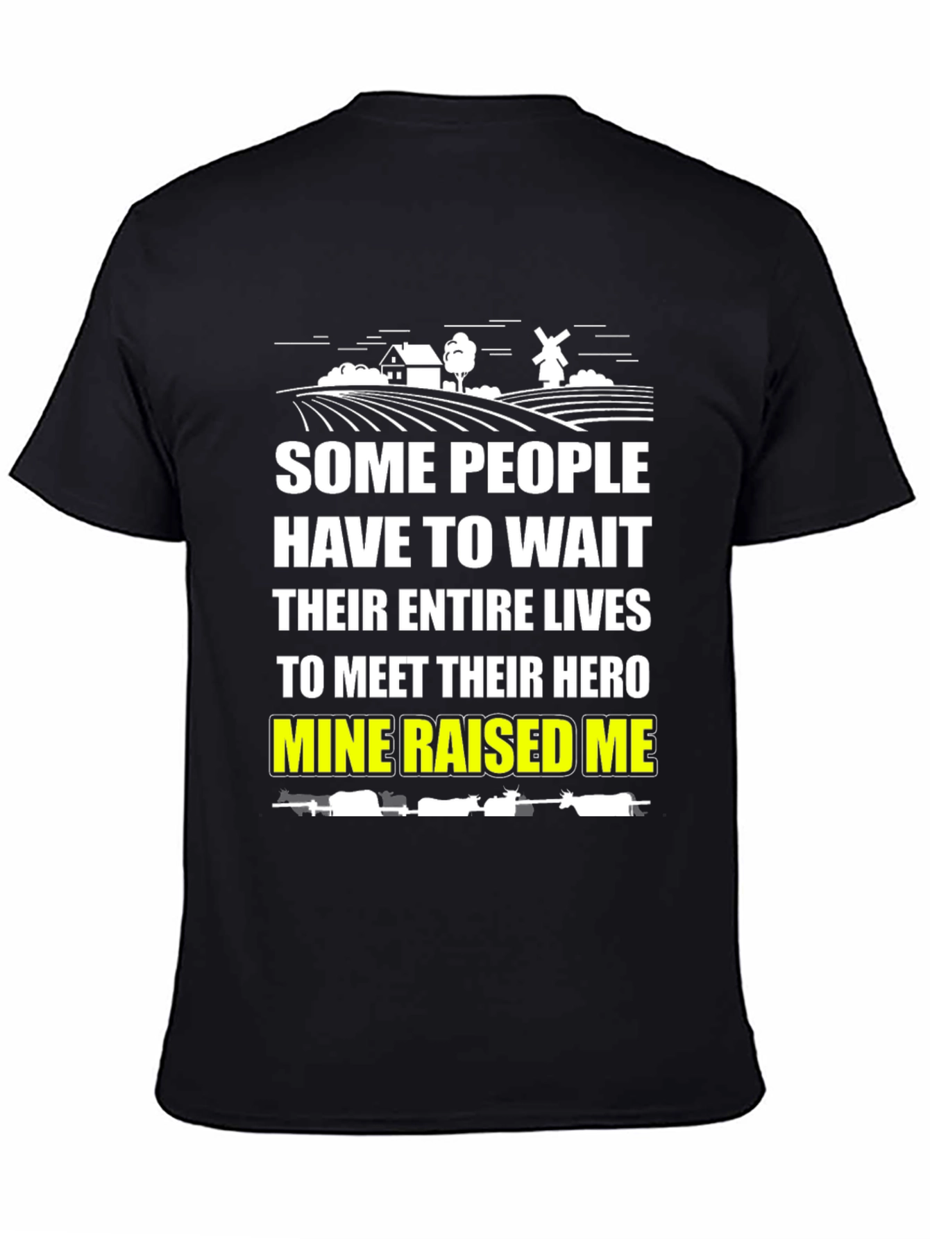 Black My Hero Raised Me T-Shirt - Black Cotton Graphic Tee view 4