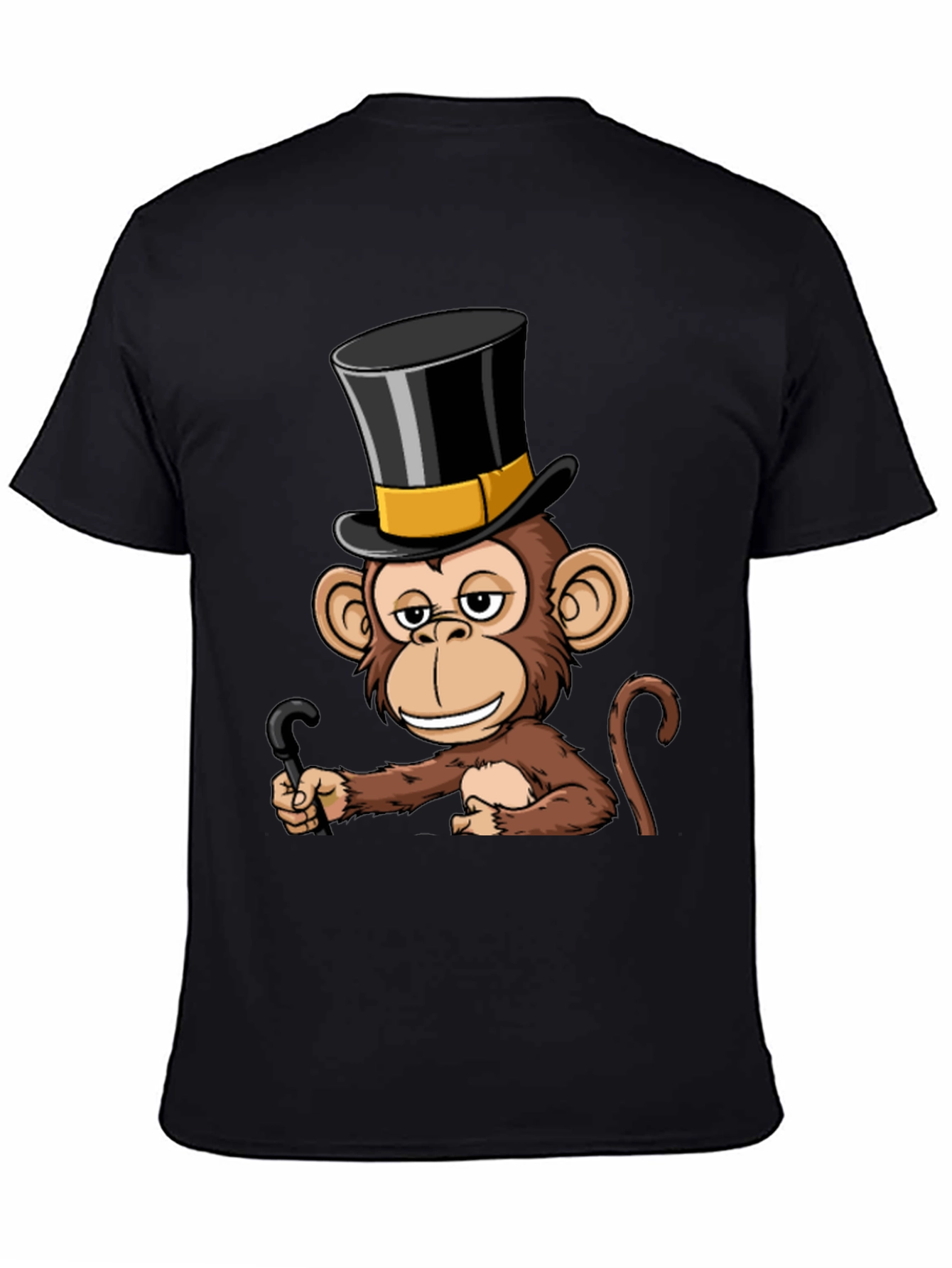Black Monkey Top Hat T-Shirt - Stylish & Humorous Design view 4