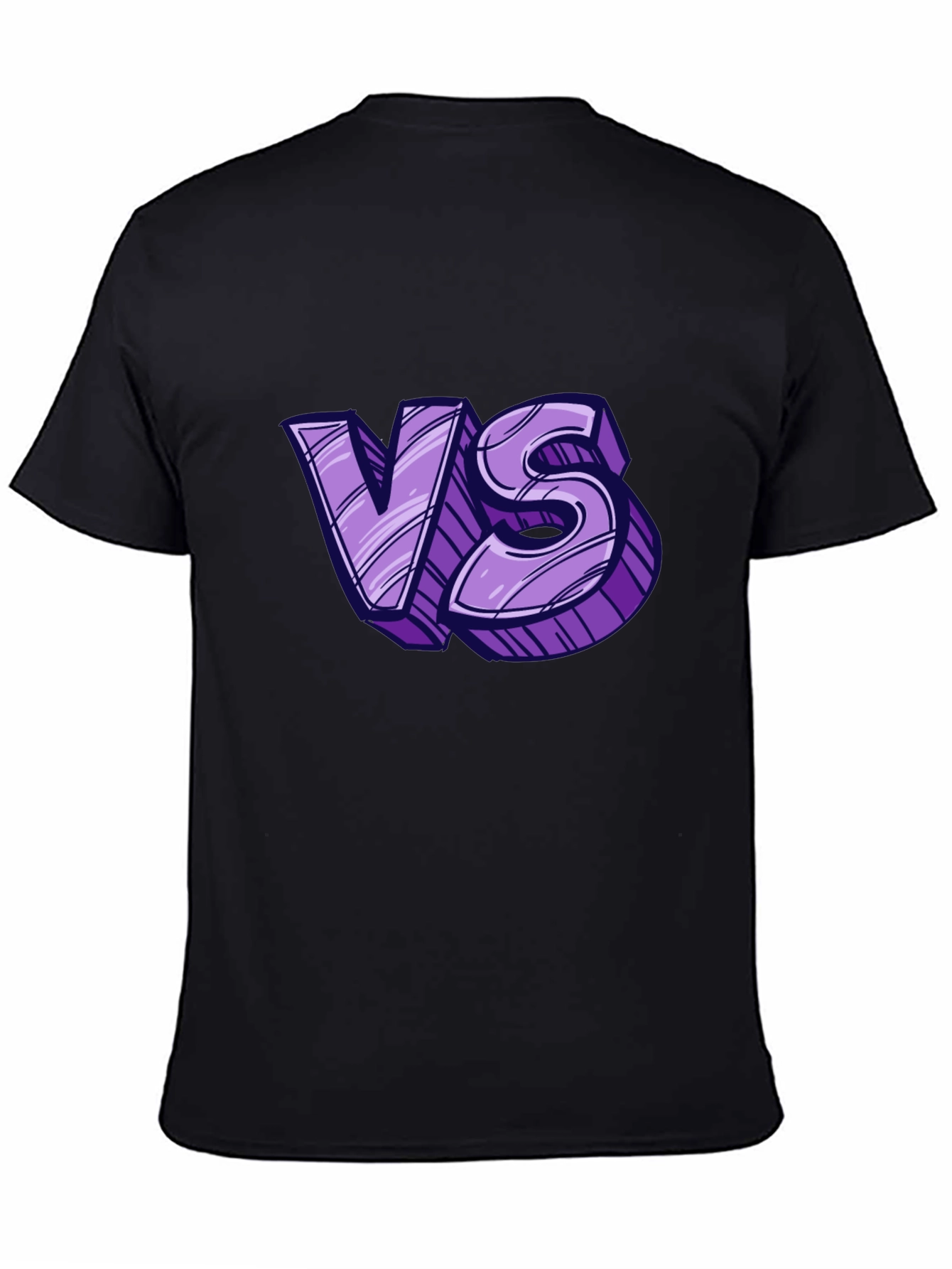 Black Versus Graphic Tee - Black Cotton T-Shirt view 4