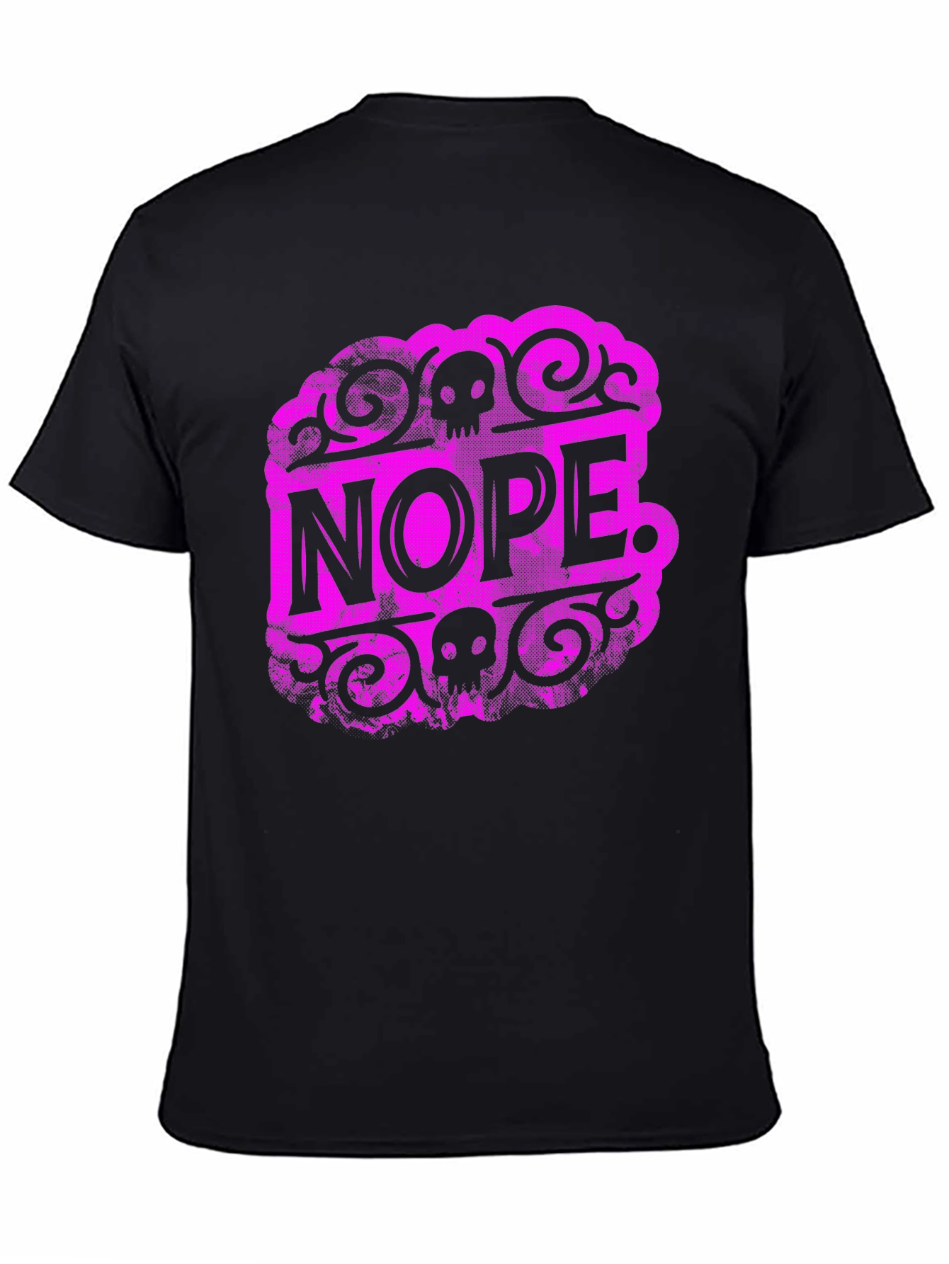 Black Nope Skull Graphic T-Shirt - Black view 4