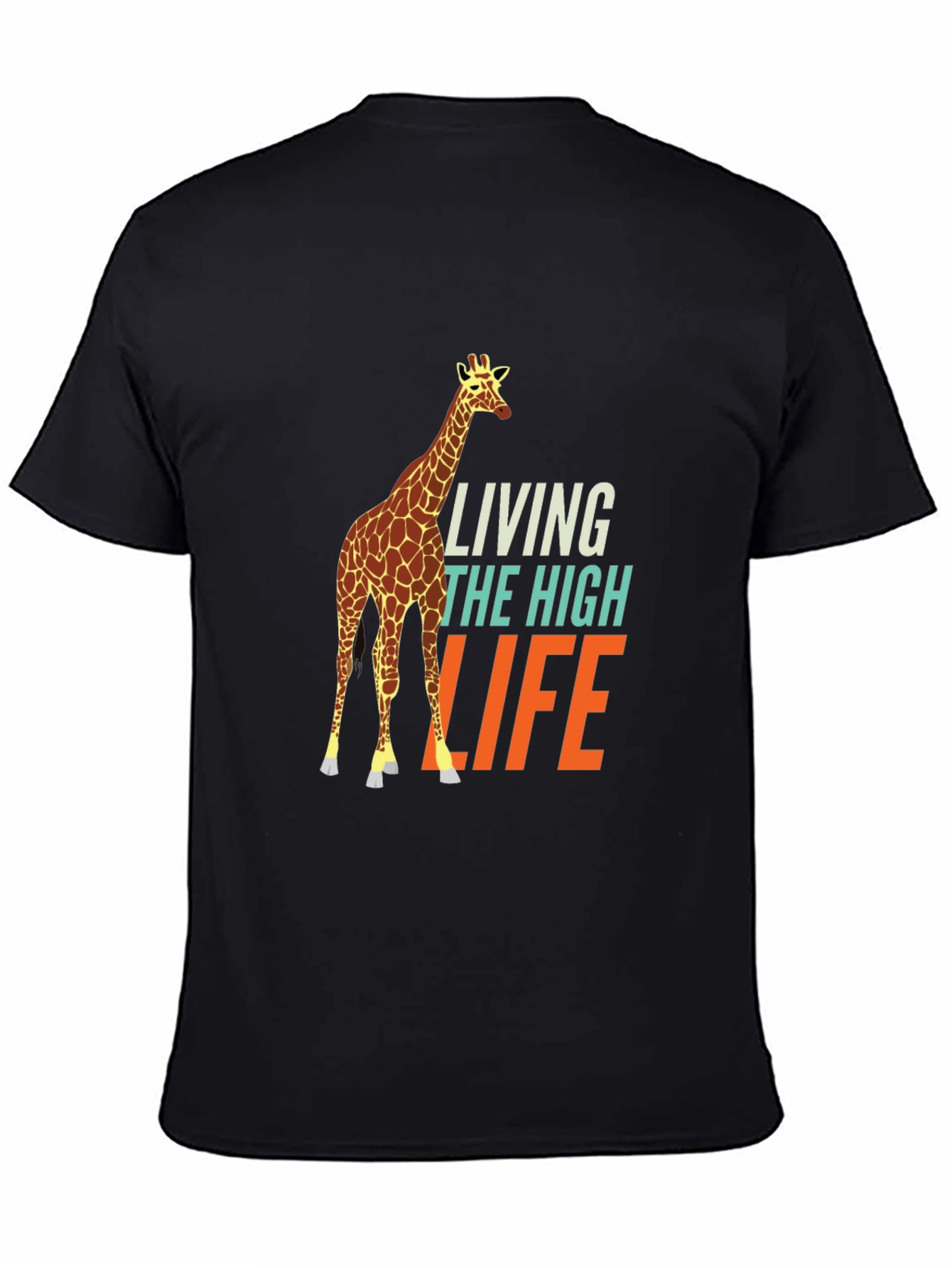 Black Living the High Life Giraffe Graphic Tee view 4