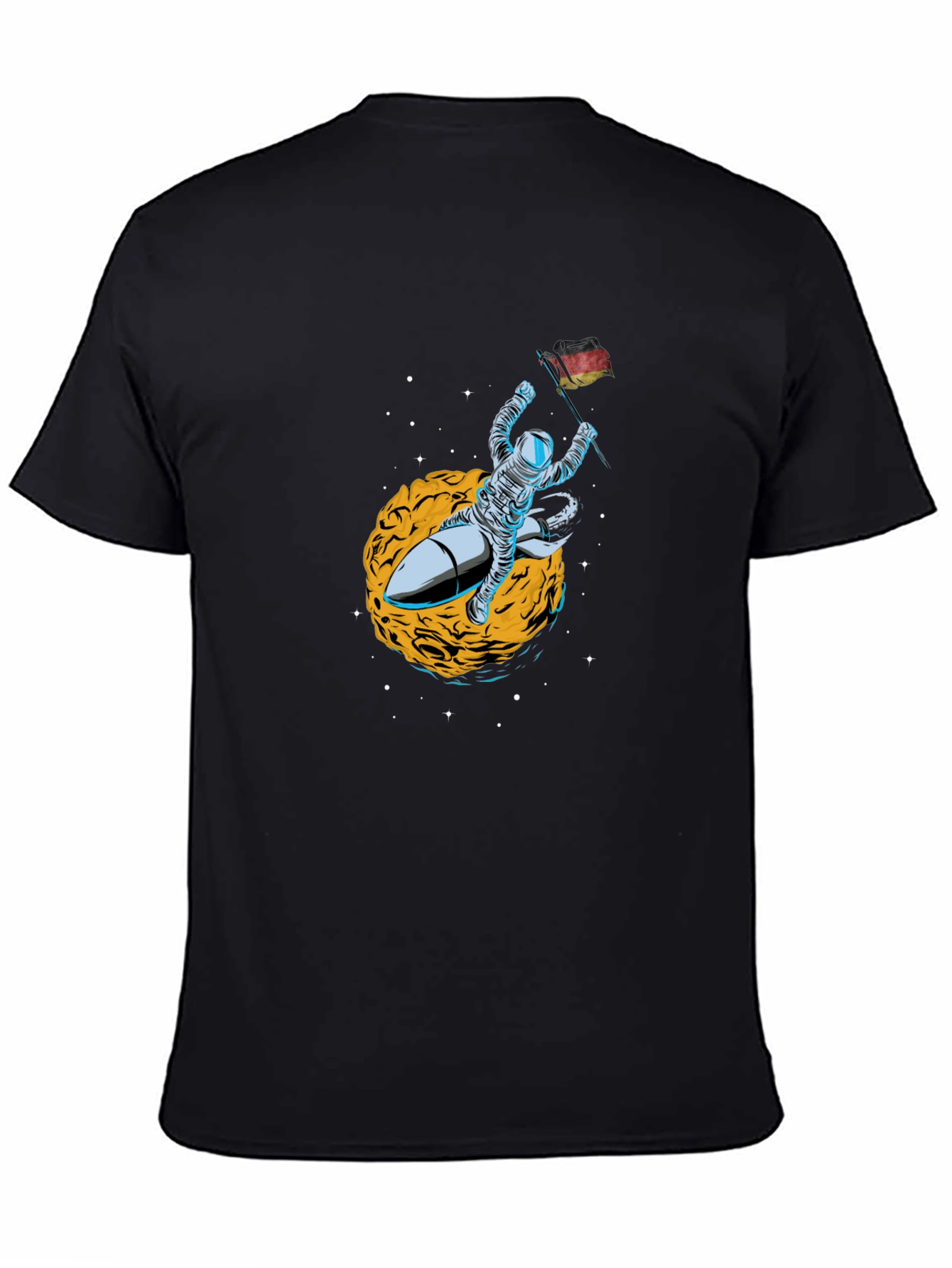 Black Astronaut Rocket Ride T-Shirt - Space Adventure Tee view 4