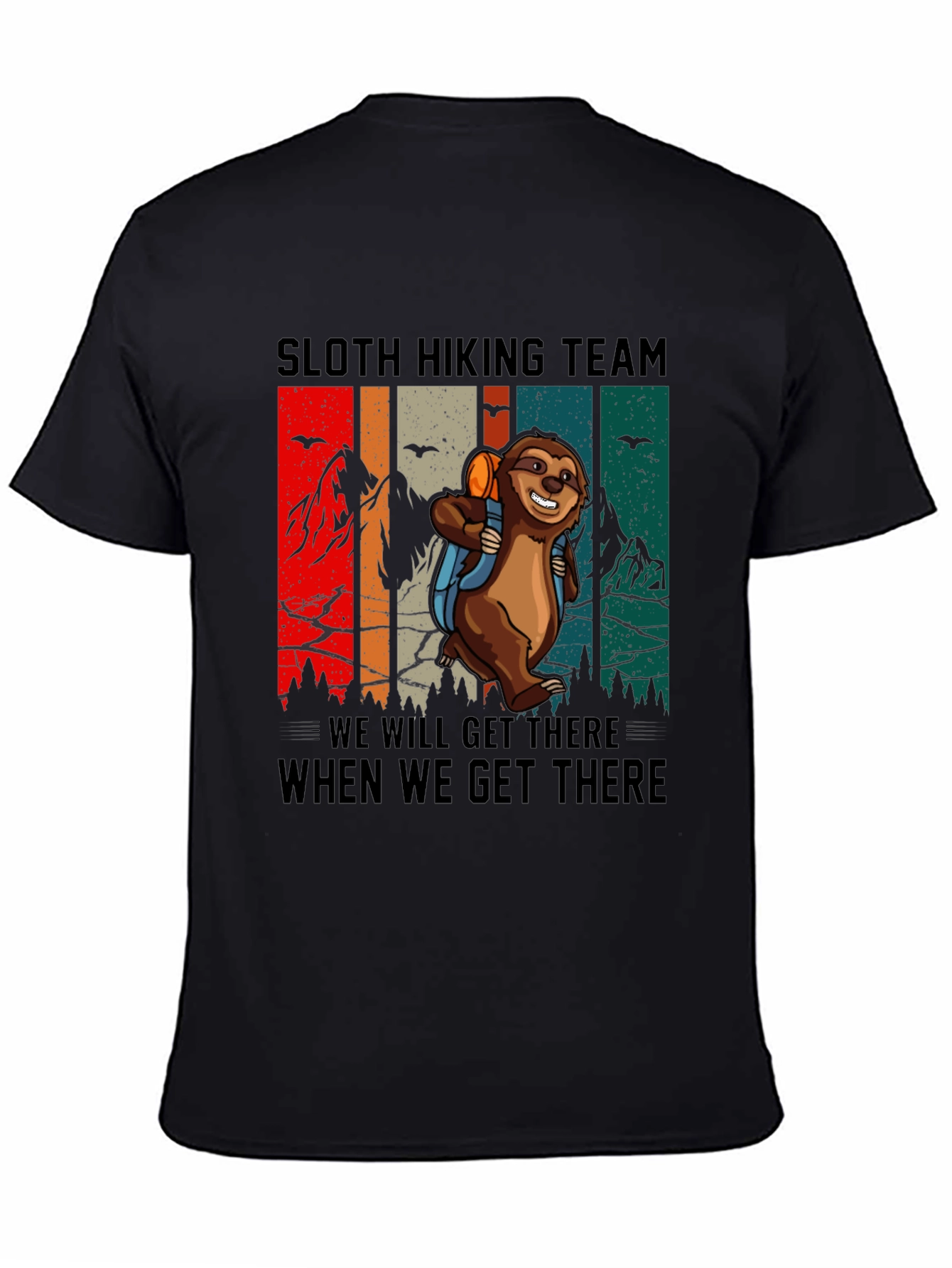 Black Sloth Hiking Team Graphic Tee view 4