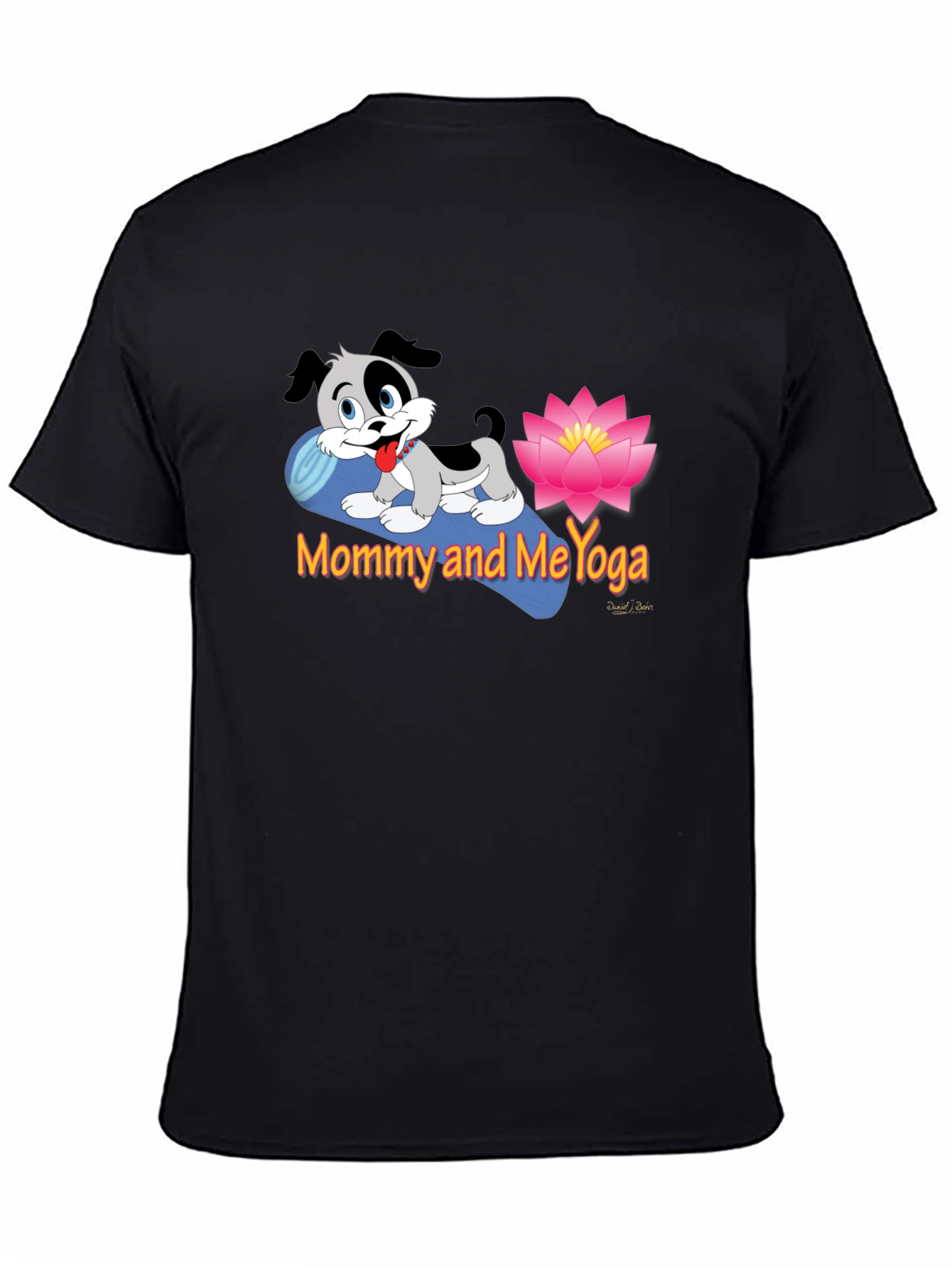 Black Mommy and Me Yoga Black T-Shirt view 4