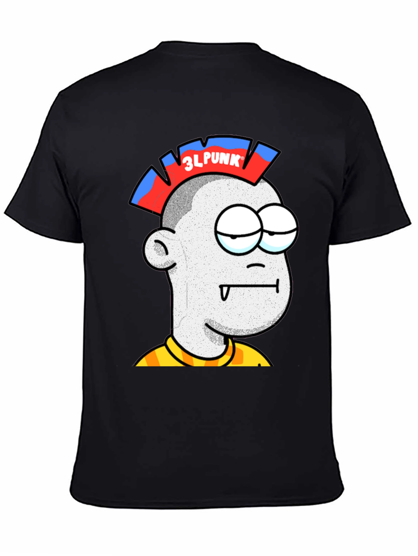 Black 3LPUNK Cartoon Graphic Tee view 4