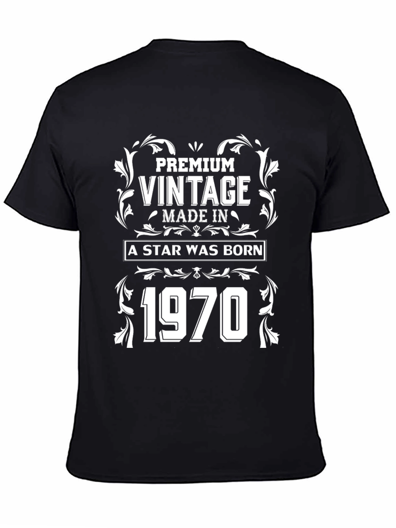 Black Premium Vintage Made In 1970 T-Shirt view 4