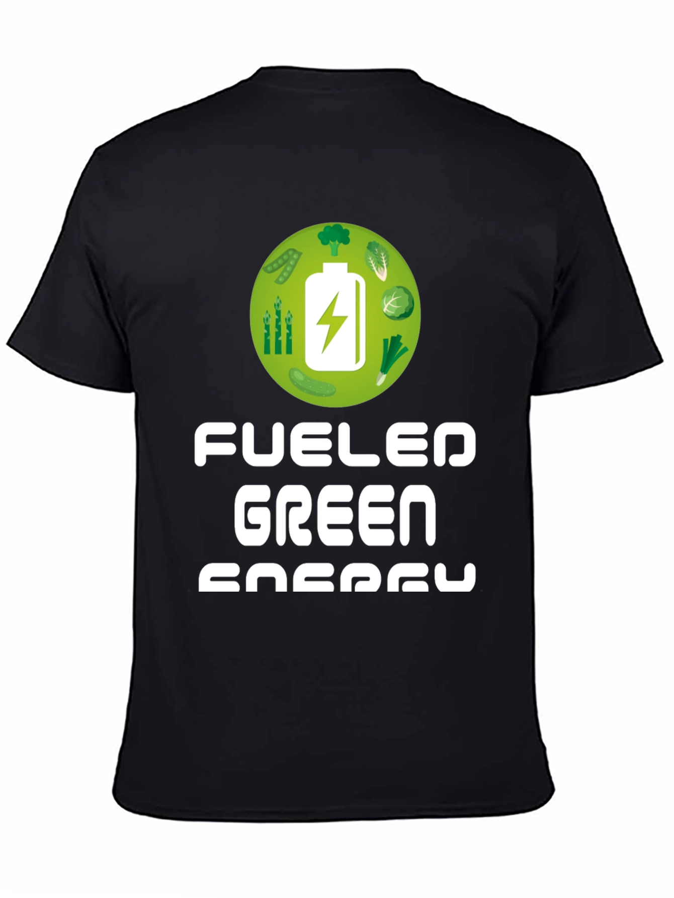 Black Fueled by Green Energy T-Shirt view 4