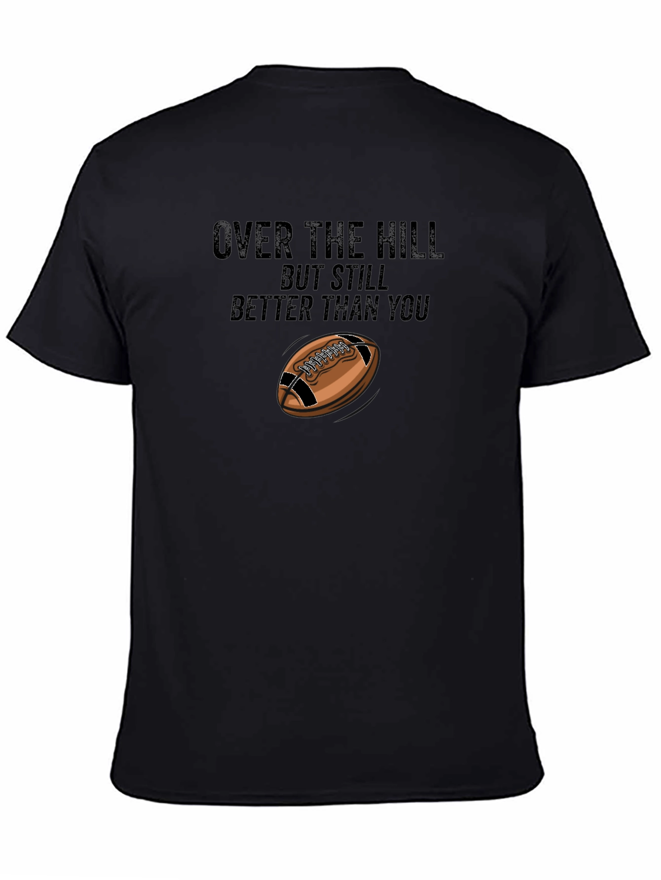 Black Over The Hill Football T-Shirt view 4