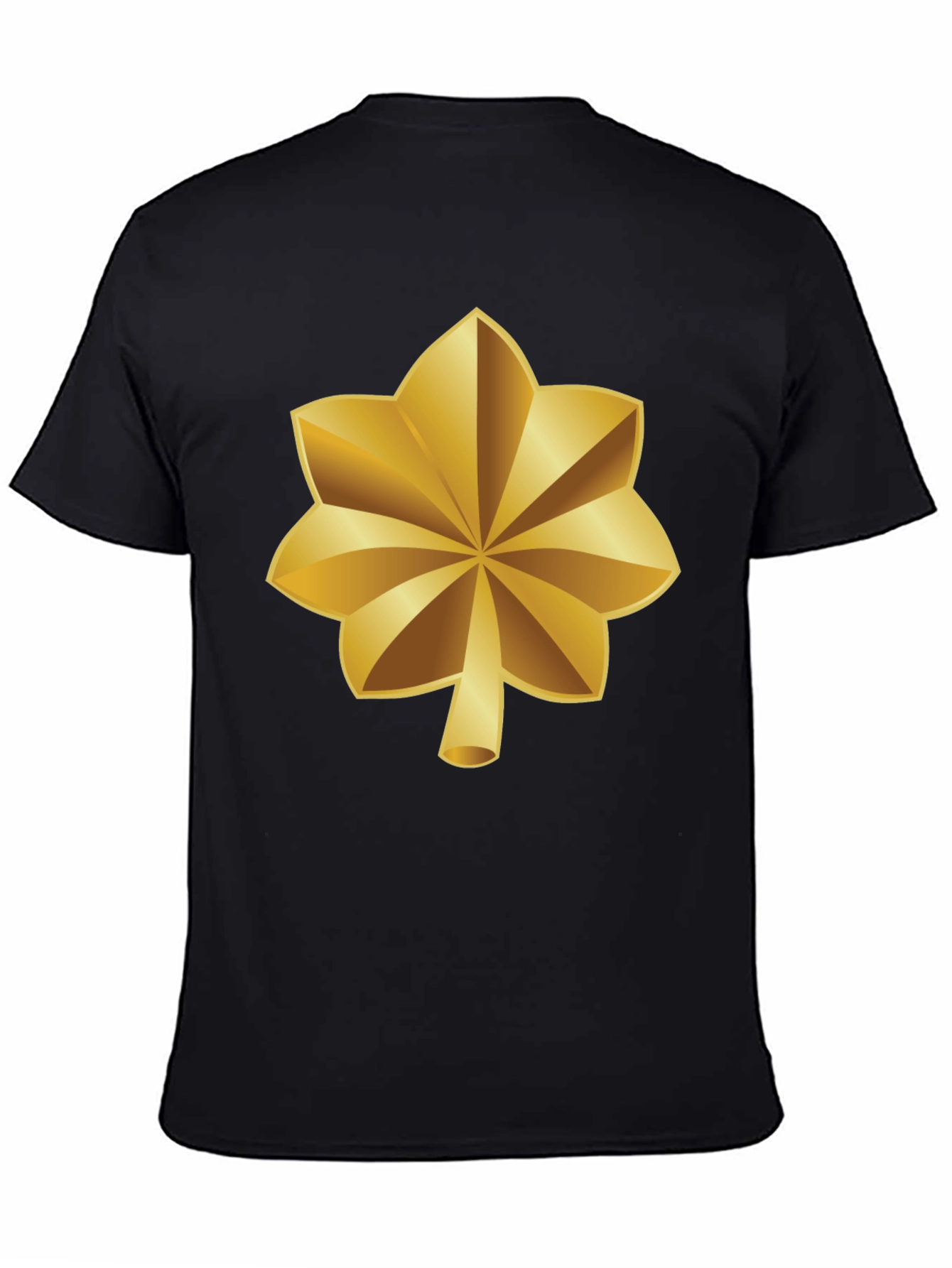 Black Gold Leaf Black T-Shirt view 4