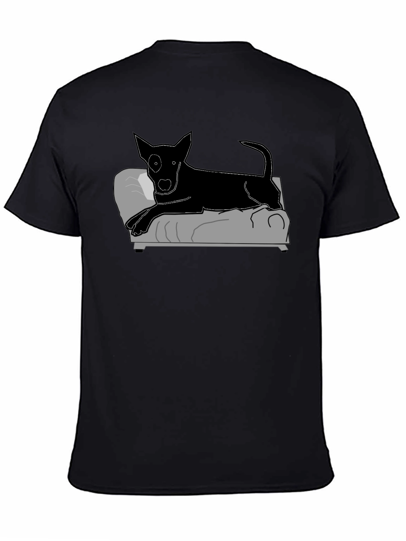 Black Dog on Couch Graphic Tee - Relaxed Style view 4