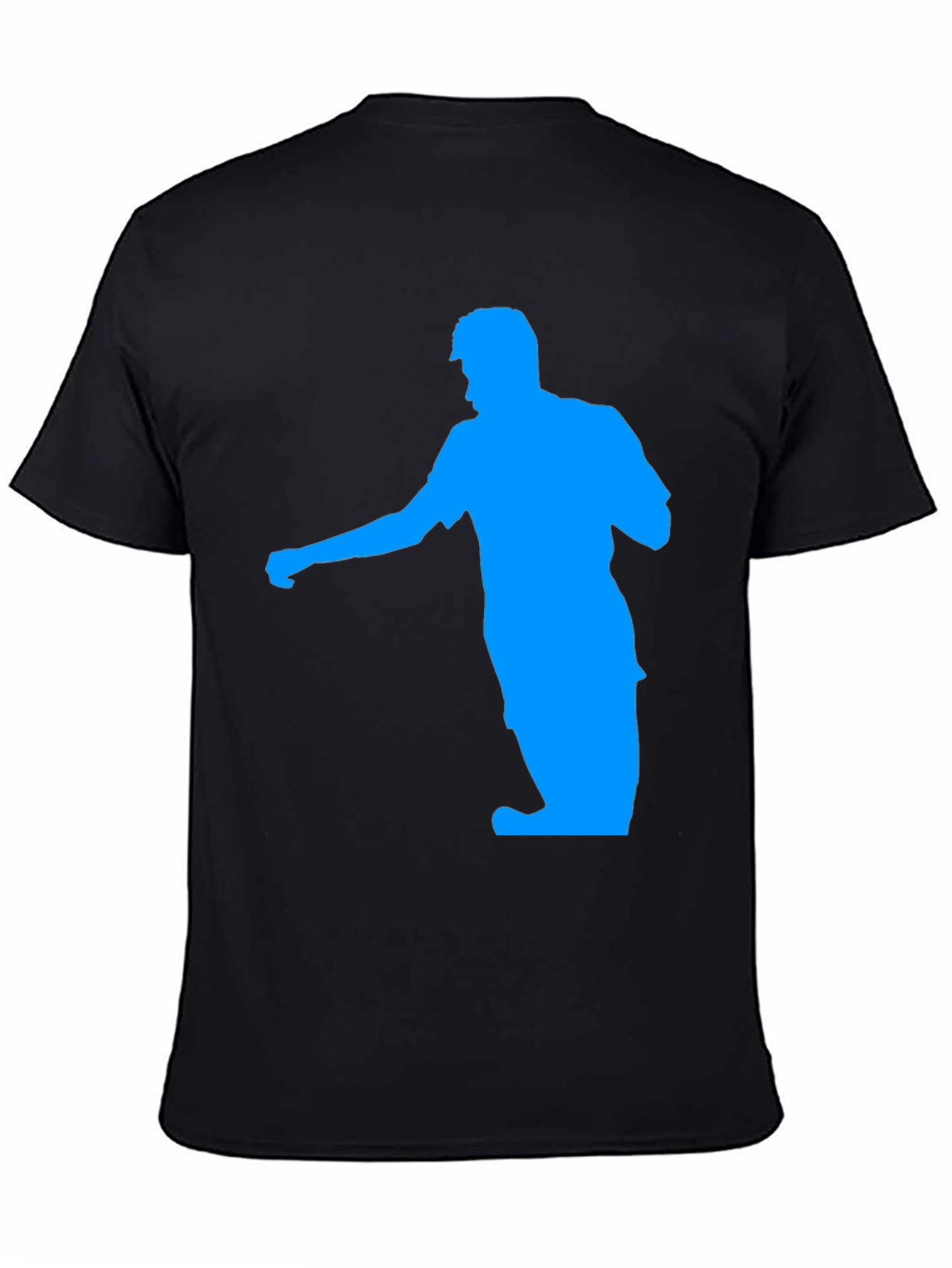 Black Cool Graphic Tee - Blue Silhouette on Black T-Shirt view 4