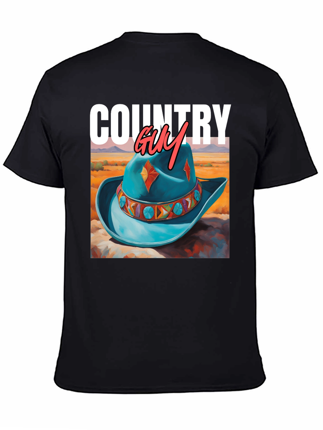 Country Guy Graphic Tee - Western Cowboy Hat Design - 4