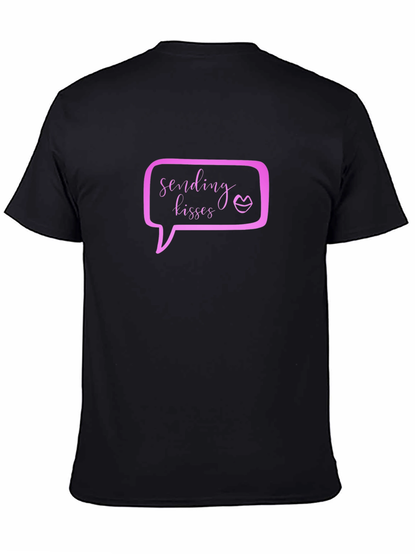 Black Sending Kisses Graphic Tee - Black view 4