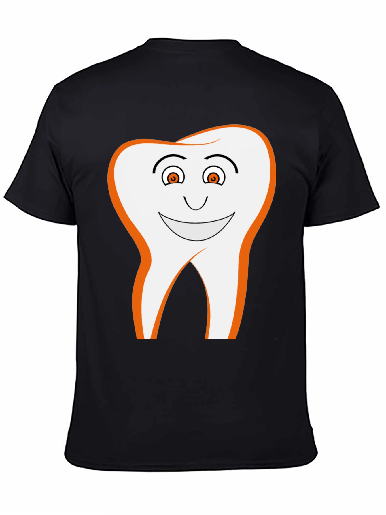 Black Smiling Tooth Graphic Tee - Black Cotton Blend T-Shirt view 4