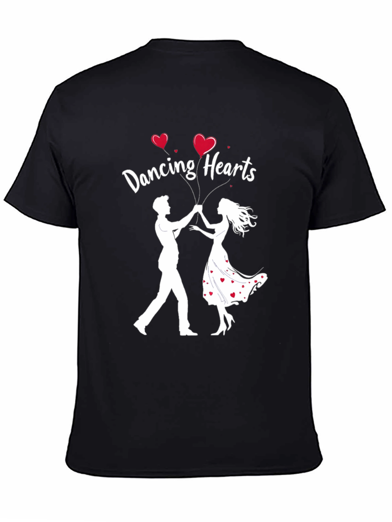 Black Dancing Hearts Graphic Black T-Shirt view 4