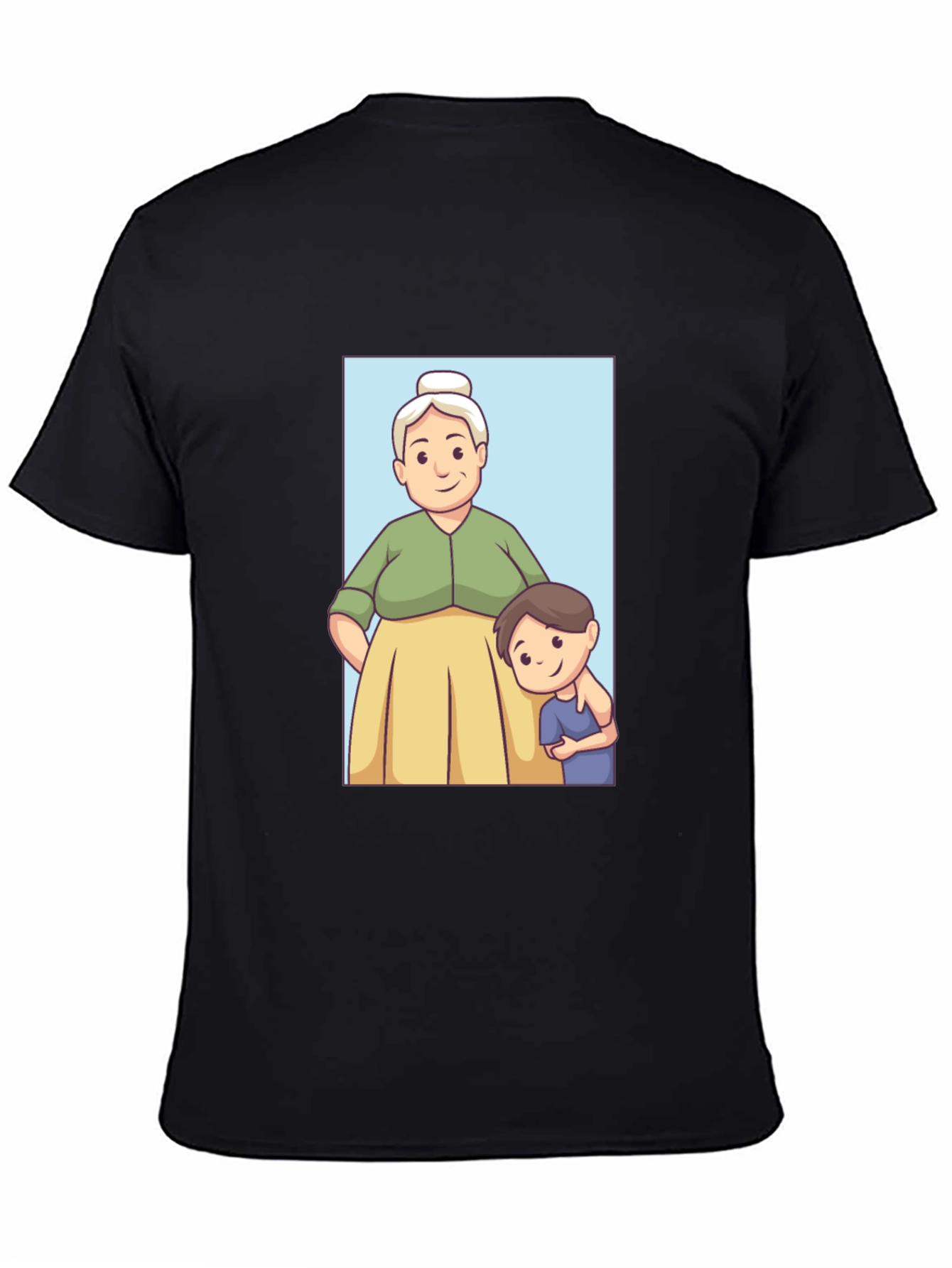 Black Cartoon Grandma and Grandson T-Shirt view 4