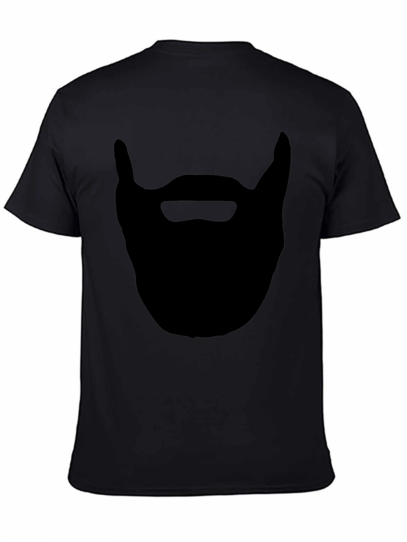 Black Beard Silhouette T-Shirt - Black Cotton Tee view 4