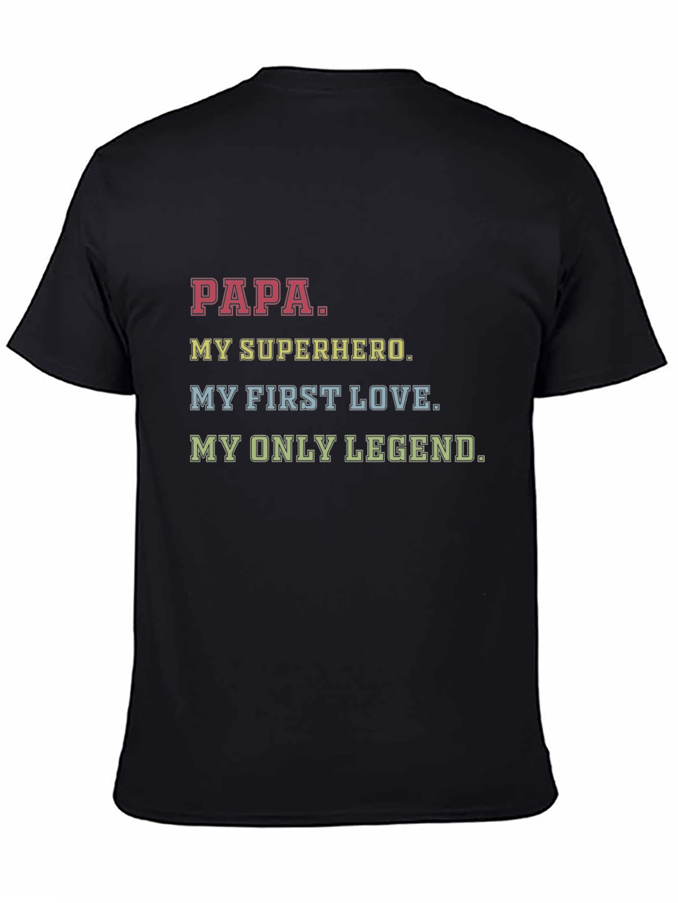 Black Papa My Superhero Graphic T-Shirt view 4