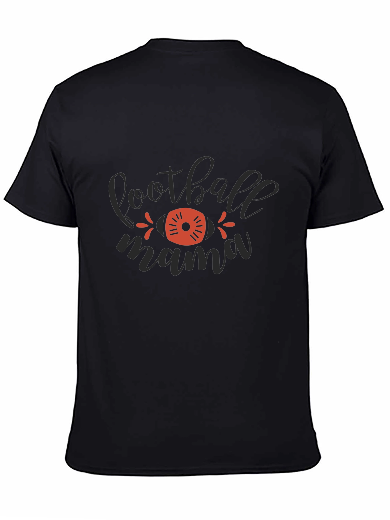 Black Football Mama Graphic T-Shirt view 4
