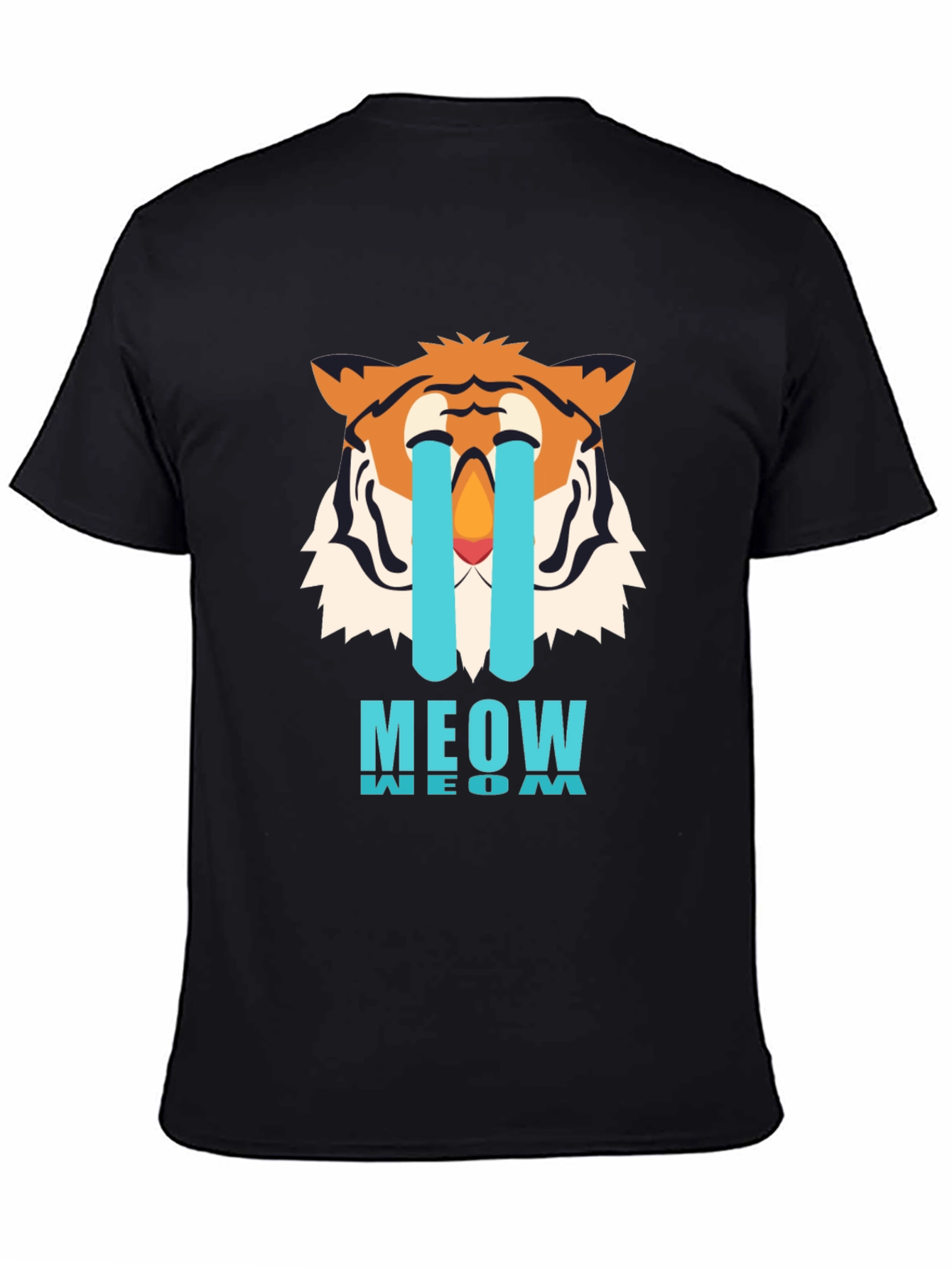 Black Meow Crying Tiger Black Graphic Tee view 4