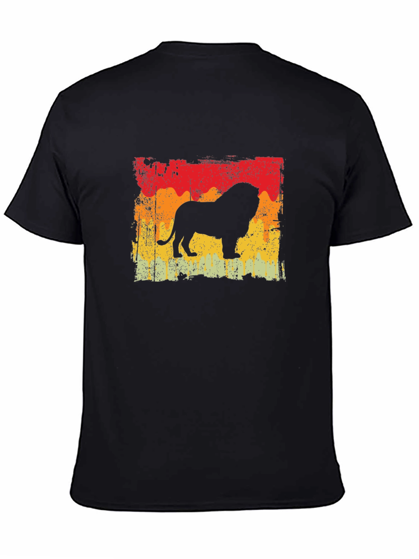 Black Lion Silhouette Graphic Tee - Black Cotton Blend view 4