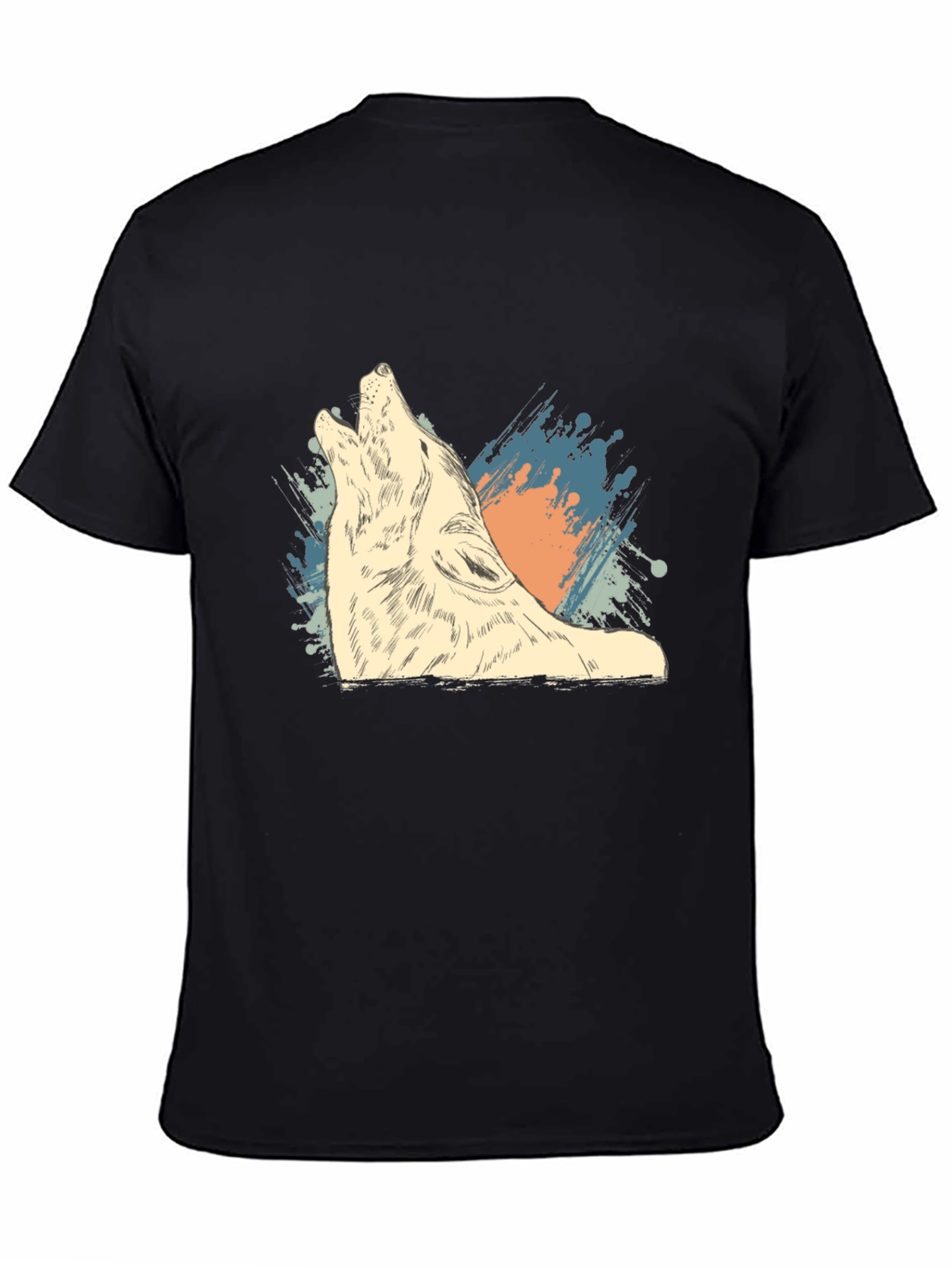 Black Wolf Graphic Tee - Men's Black T-Shirt view 4