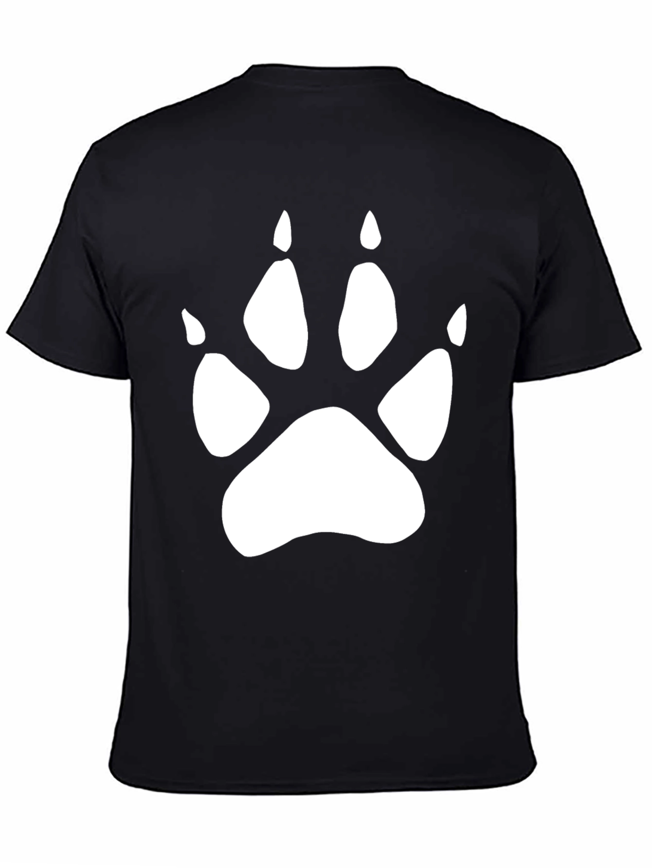 Black Paw Print Graphic Black T-Shirt view 4