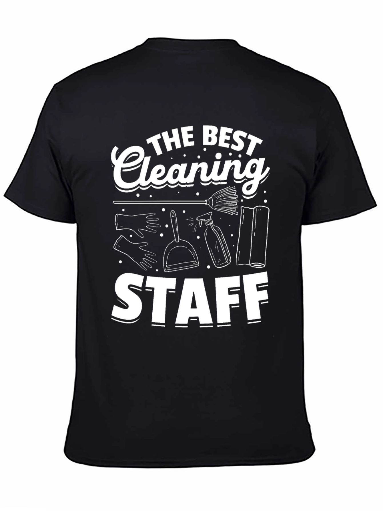 Black The Best Cleaning Staff T-Shirt view 4