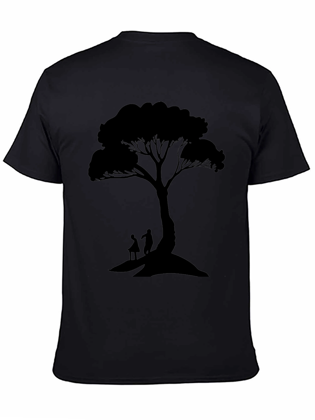 Black Silhouette Tree Graphic Tee - Nature Inspired Design view 4
