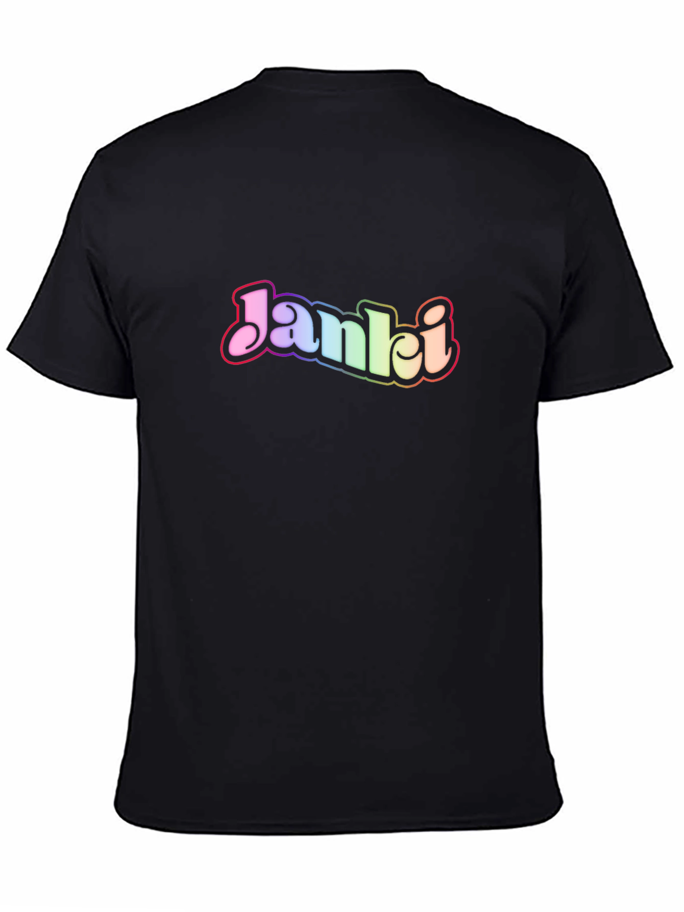 Black Janki Rainbow Logo Graphic T-Shirt view 4