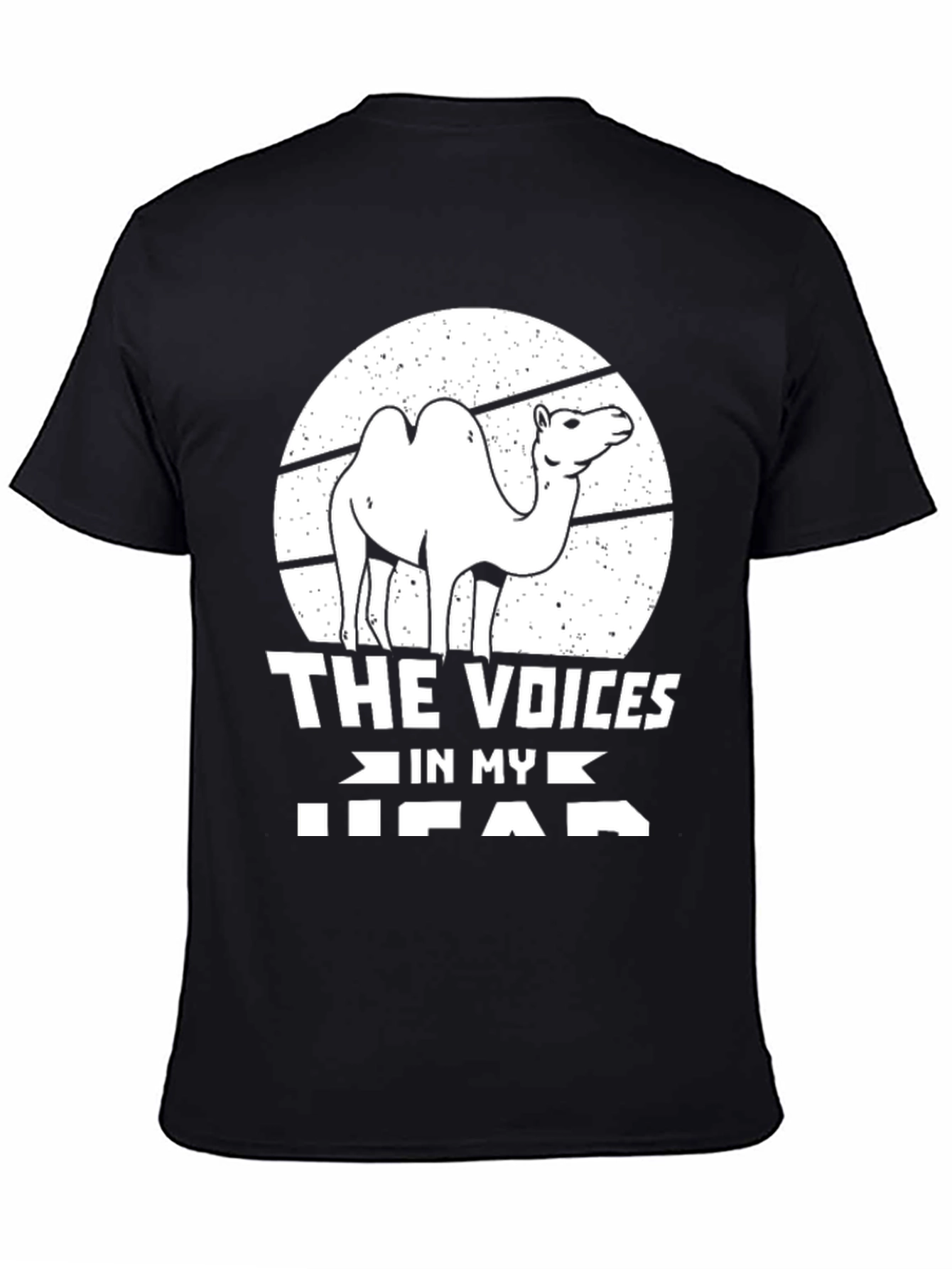 Black Funny Camel T-Shirt - The Voices In My Head Tee view 4