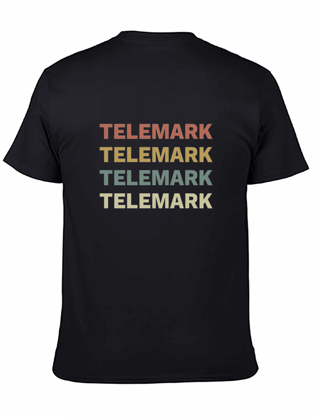 Black Vintage Telemark Skiing T-Shirt view 4