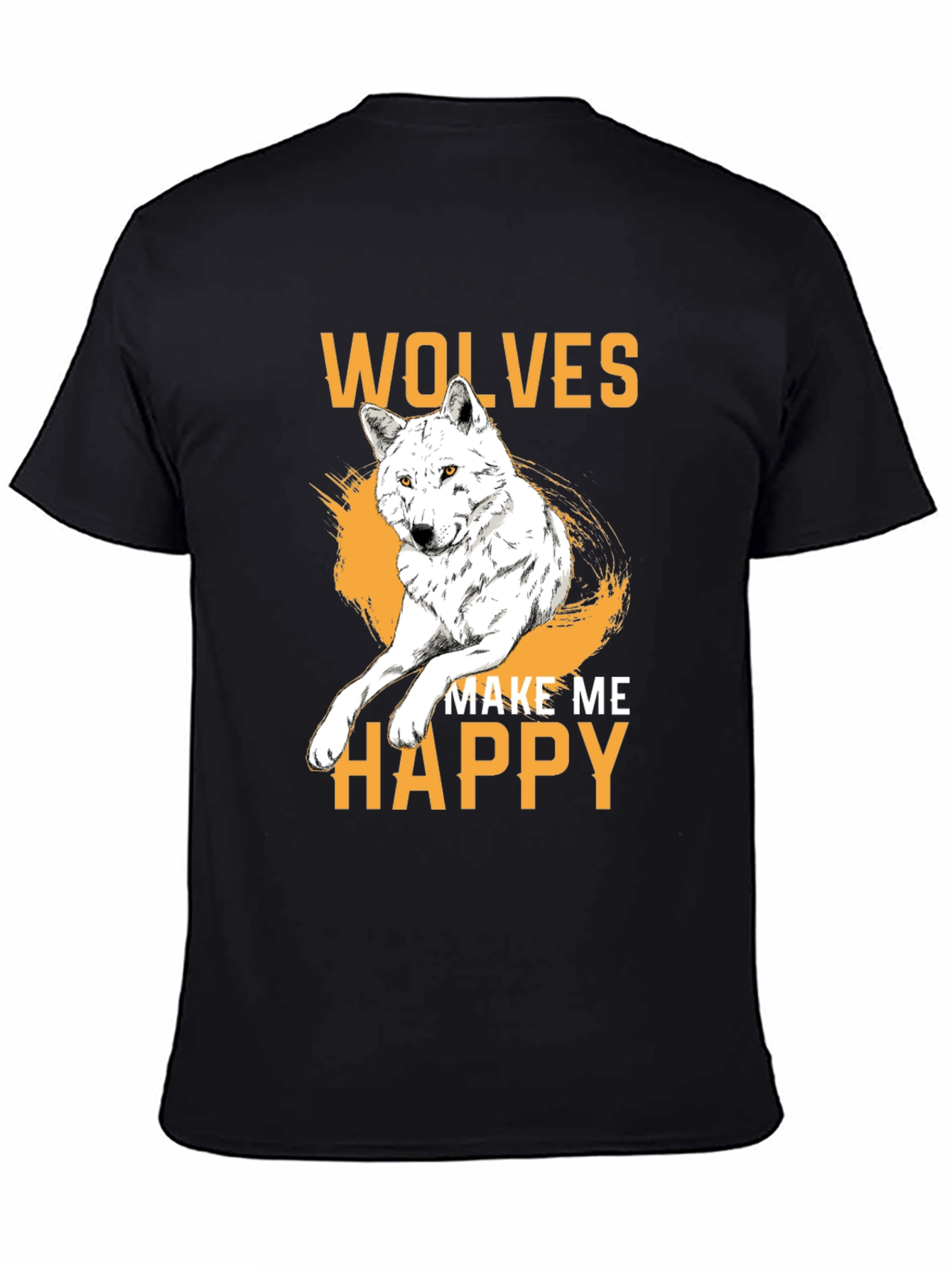 Black Wolves Make Me Happy Graphic Tee view 4
