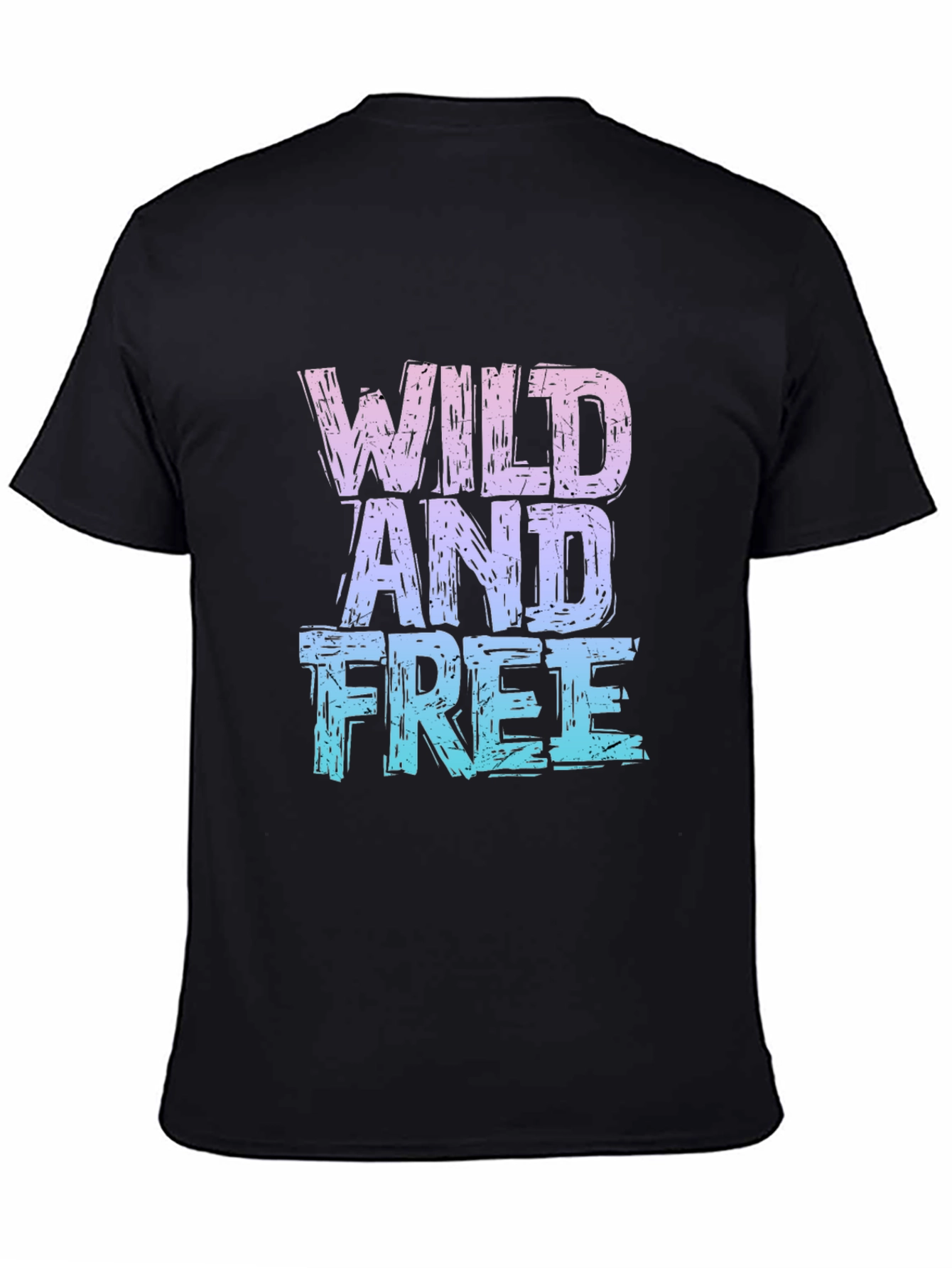 Black Wild And Free Graphic Print Black T-Shirt view 4