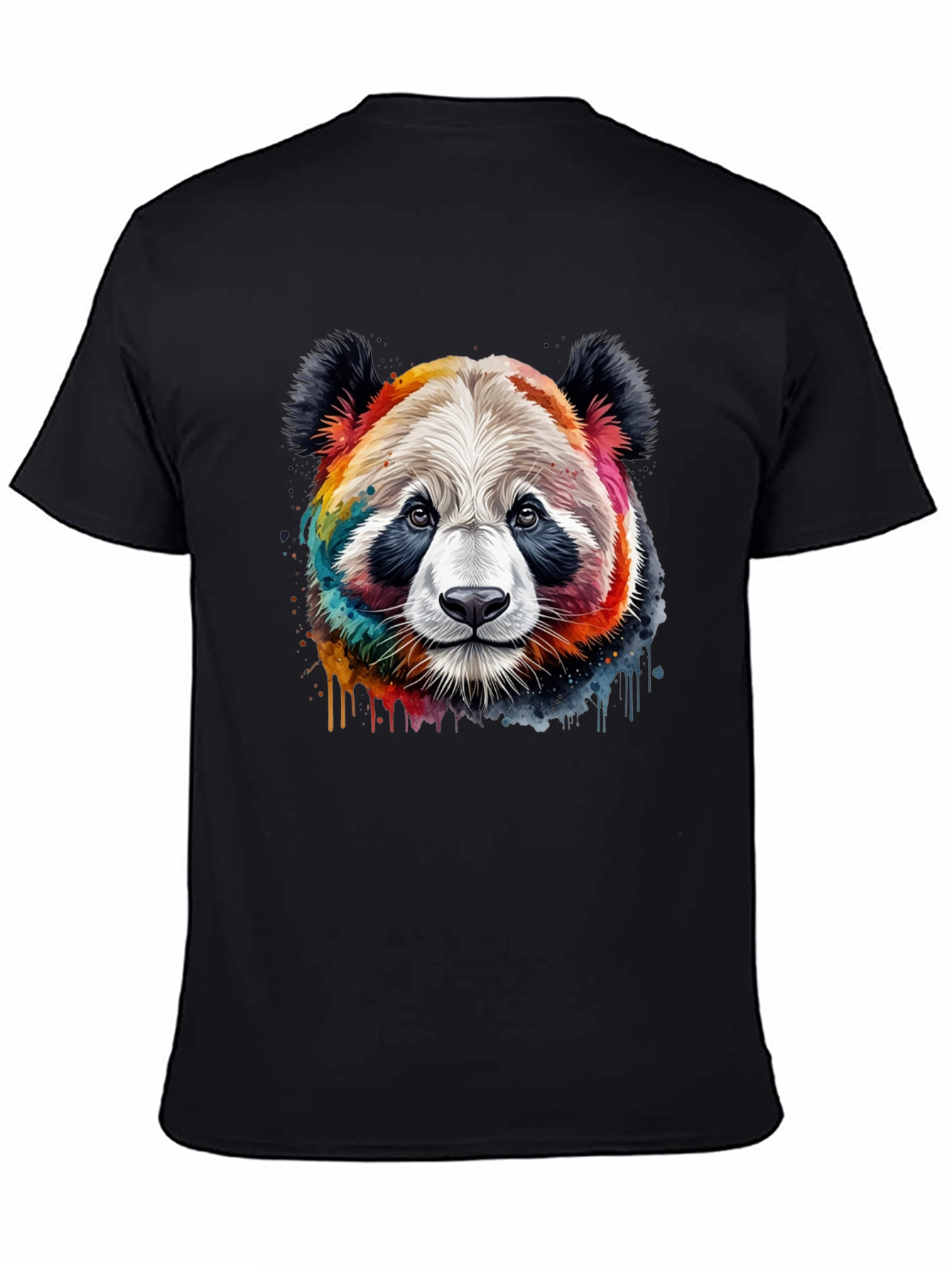 Black Rainbow Panda Graphic T-Shirt view 4